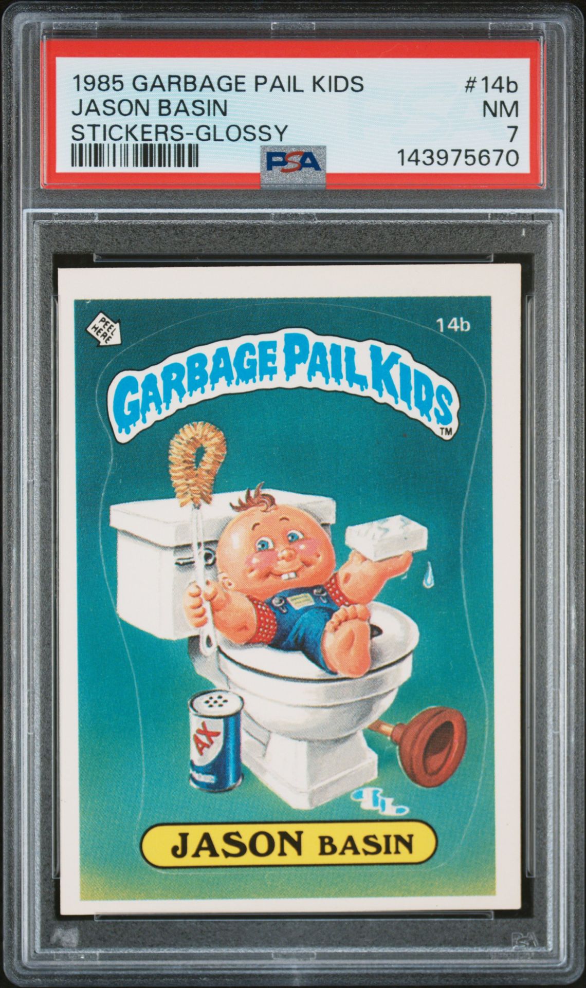 1985 Topps GARBAGE PAIL KIDS STICKERS #14B Jason Basin front