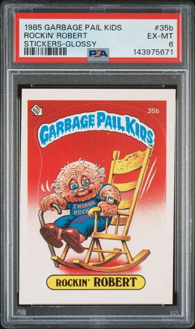 1985 Topps GARBAGE PAIL KIDS STICKERS GLOSSY #35B Rockin' Robert front