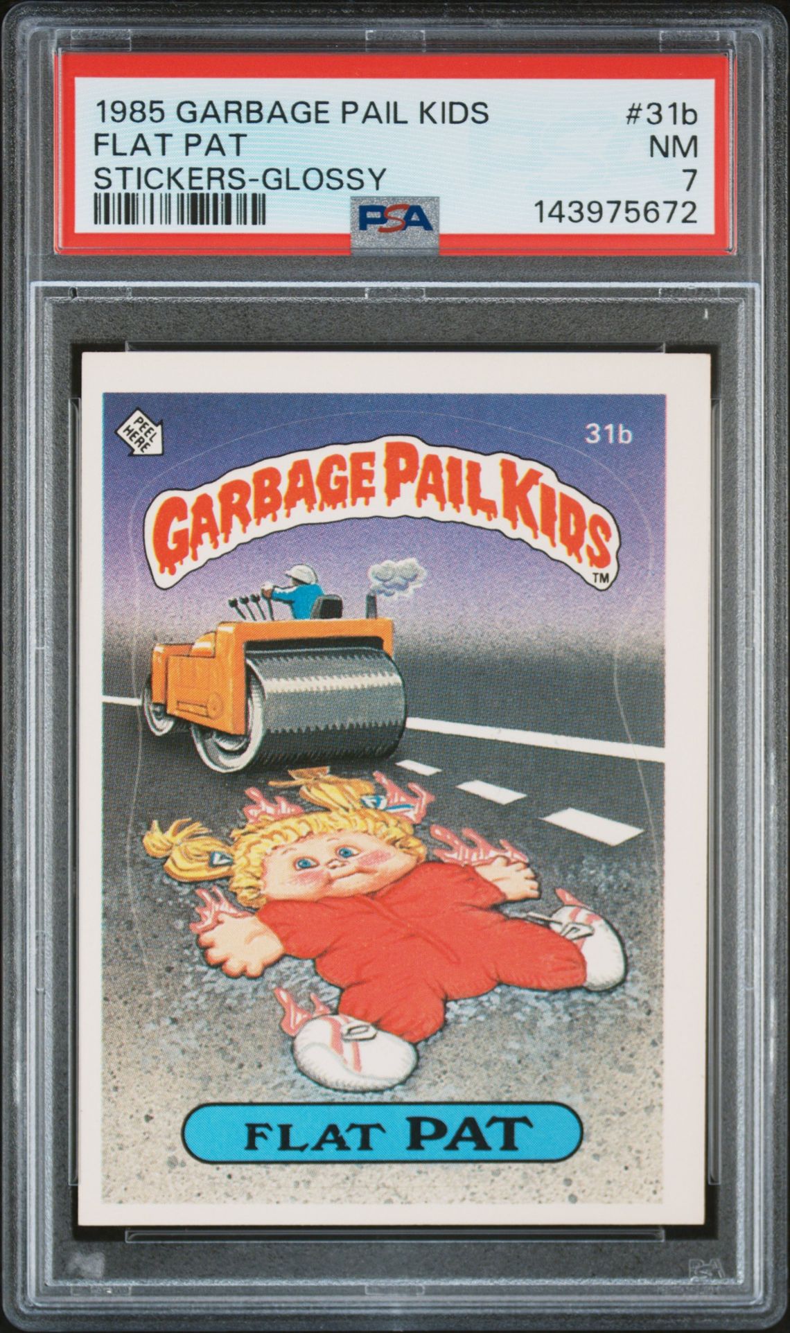 1985 Topps GARBAGE PAIL KIDS STICKERS GLOSSY #31B Flat Pat front
