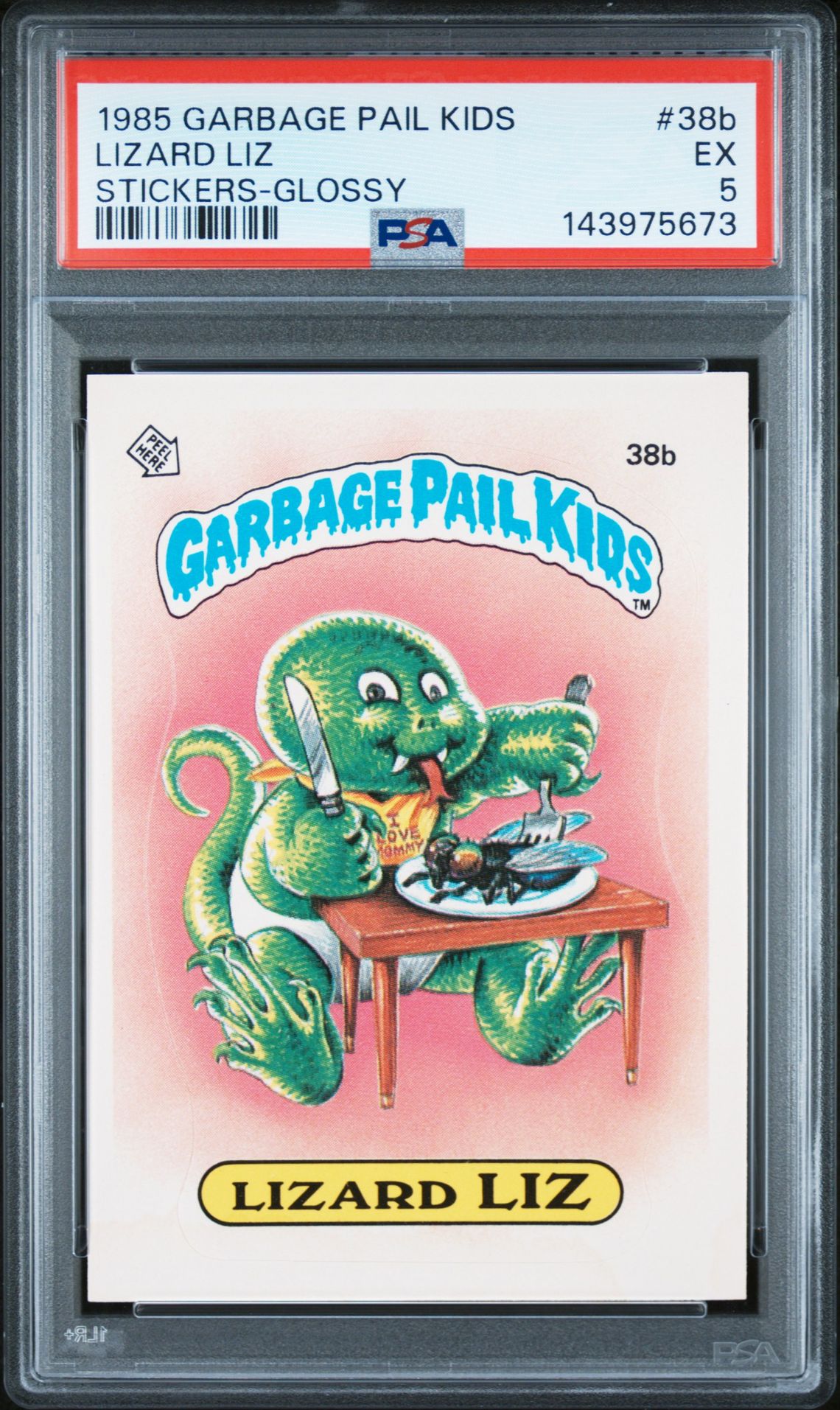 1985 Topps GARBAGE PAIL KIDS STICKERS GLOSSY #38B Lizard Liz front