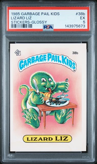 1985 Topps GARBAGE PAIL KIDS STICKERS GLOSSY #38B Lizard Liz front