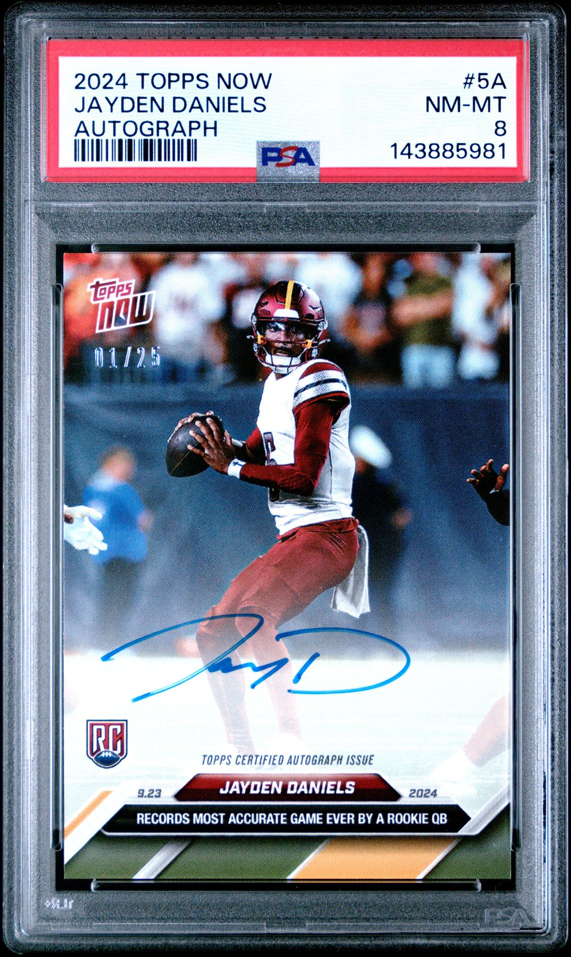 2024 Topps Now TOPPS NOW AUTOGRAPH #5A Jayden Daniels front