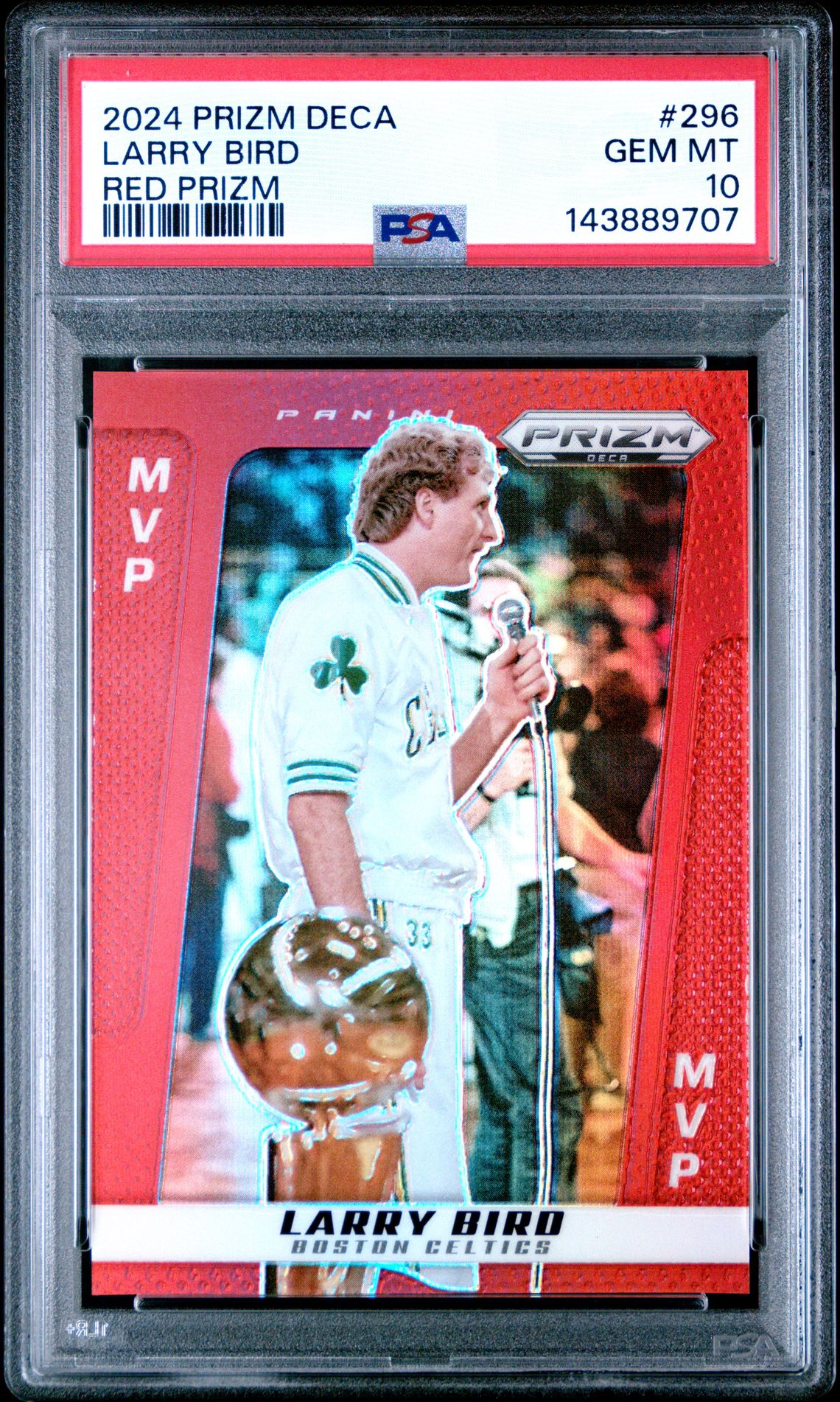 2024 Panini PANINI PRIZM DECA RED PRIZM #296 Larry Bird front
