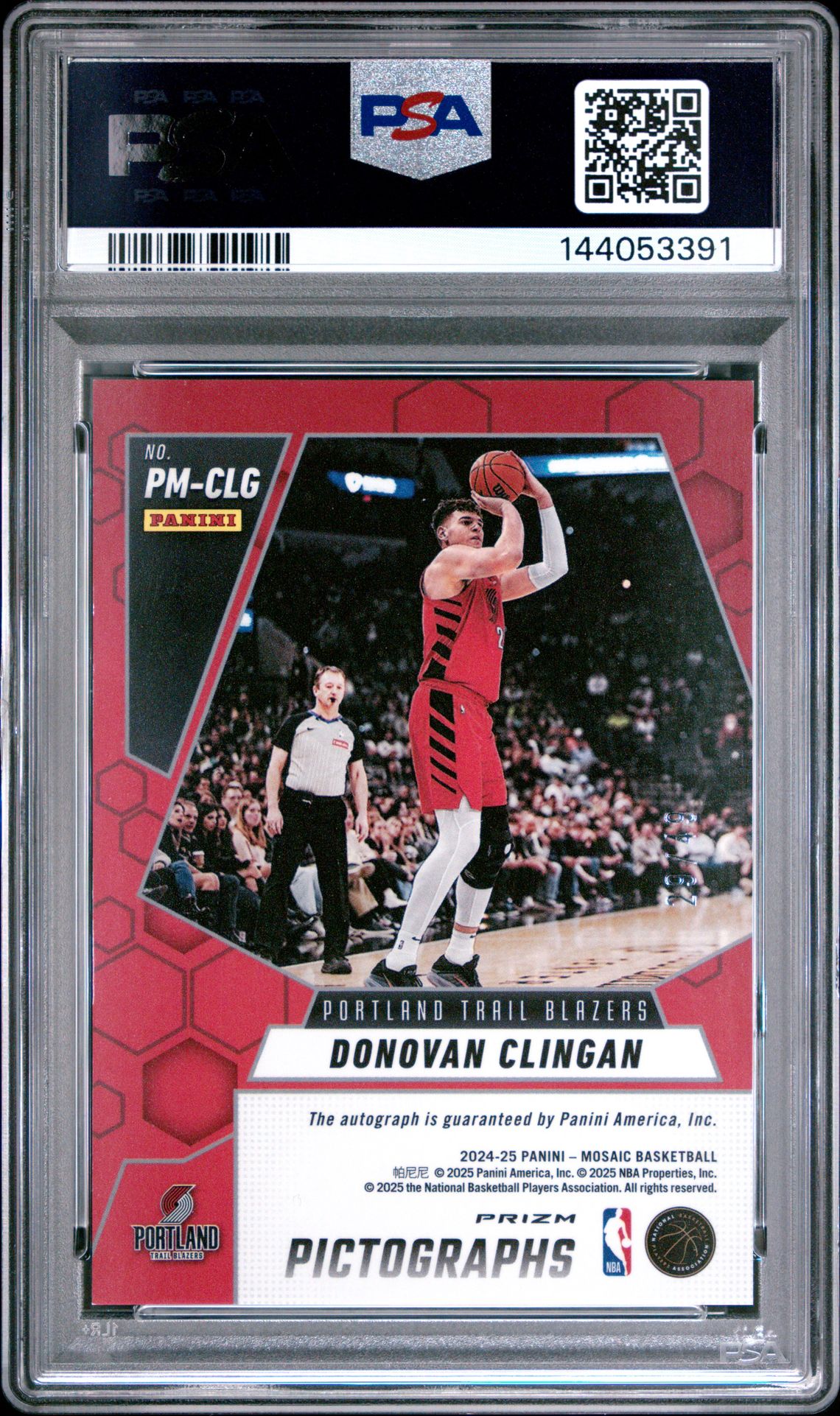 2024 Panini Mosaic Pictographs Mosaic Donovan Clingan #Pmclg (Pictograph Mosaic-Bronze) Mint 9 back
