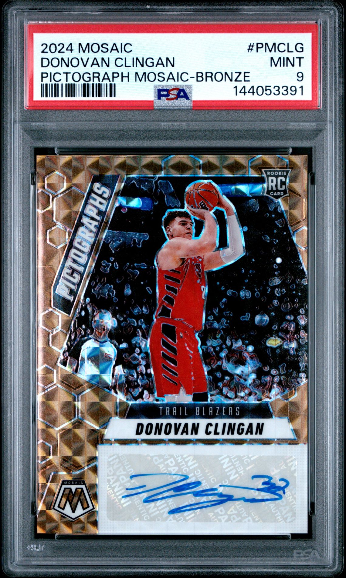 2024 Panini Mosaic Pictographs Mosaic Donovan Clingan #Pmclg (Pictograph Mosaic-Bronze) Mint 9 front