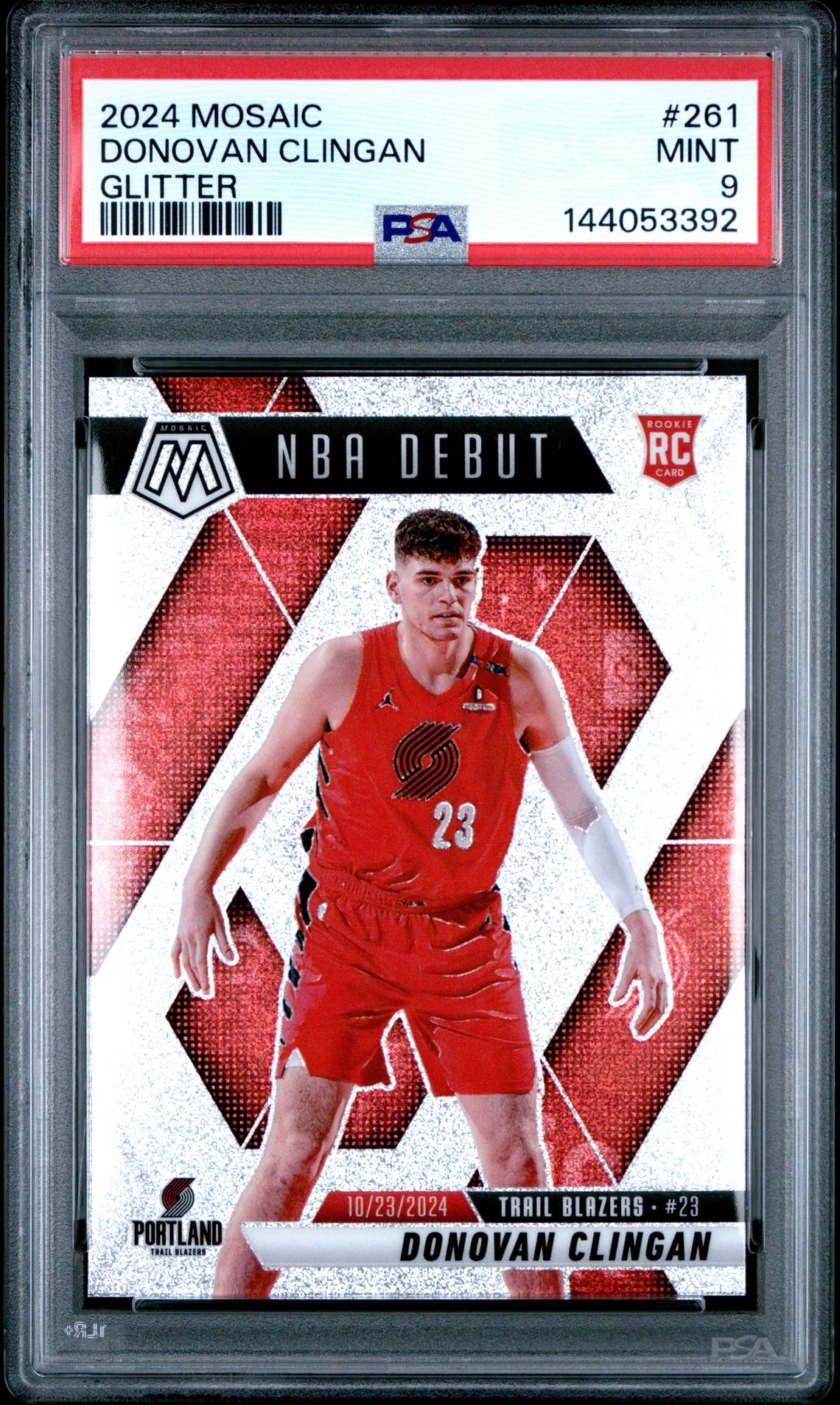 2024 Panini Mosaic Donovan Clingan #261 (Glitter) Mint 9 front