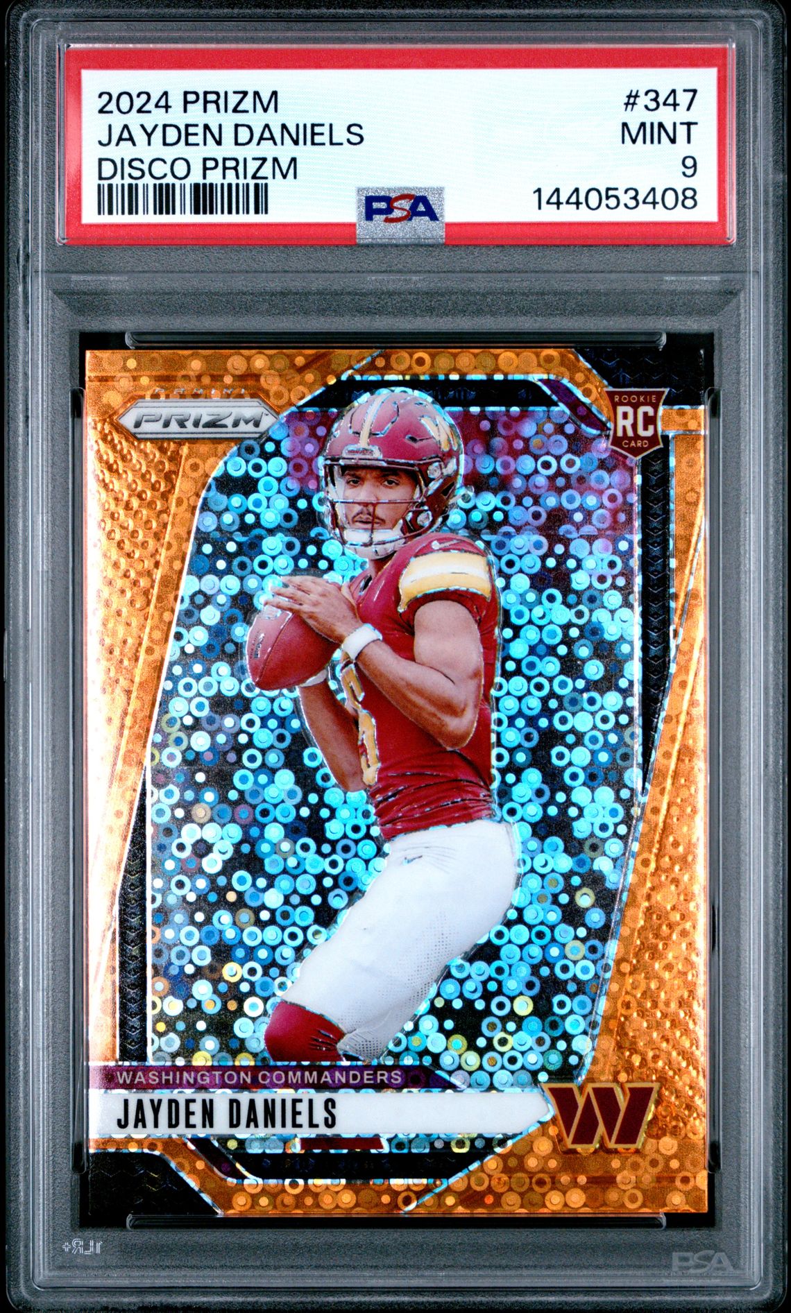 2024 Panini Prizm Jayden Daniels #347 (Disco Prizm) Mint 9 front