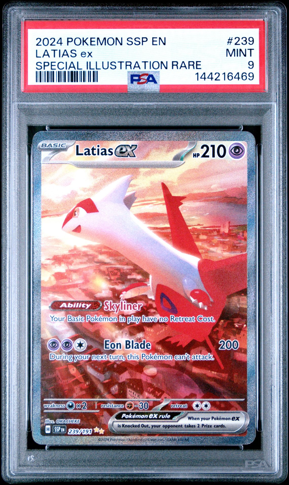 2024 Pokemon Ssp En-Surging Sparks Latias Ex #239 (Special Illustration Rare) Mint 9 front