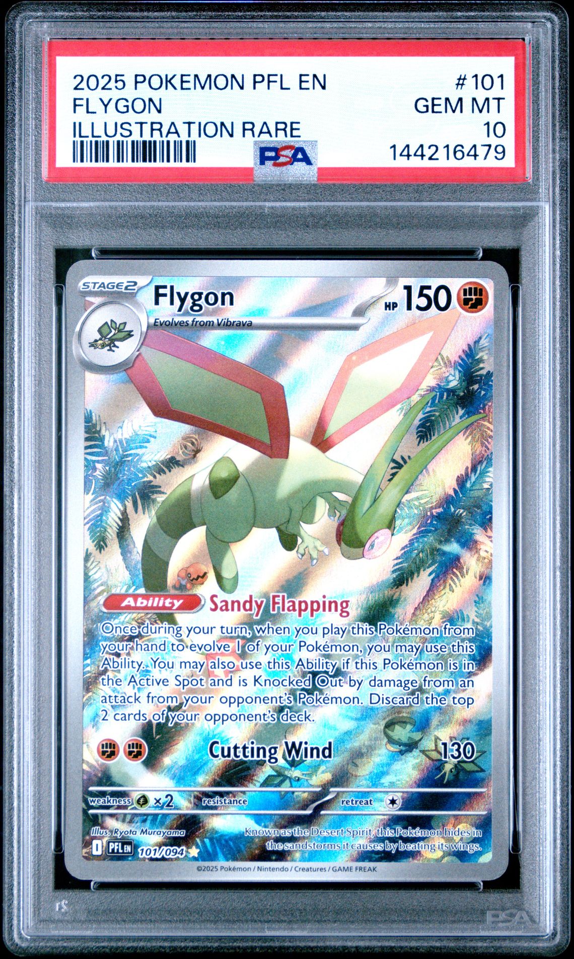 2025 Pokemon Pfl En-Phantasmal Flames Flygon #101 (Illustration Rare) Gem Mt 10 front view - PSA graded GEM MT 10