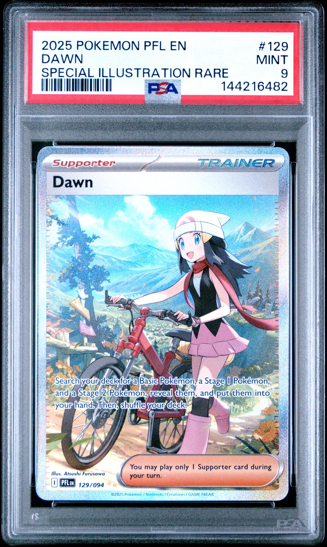 2025 Pokemon Pfl En-Phantasmal Flames Dawn #129 (Special Illustration Rare) Mint 9 front