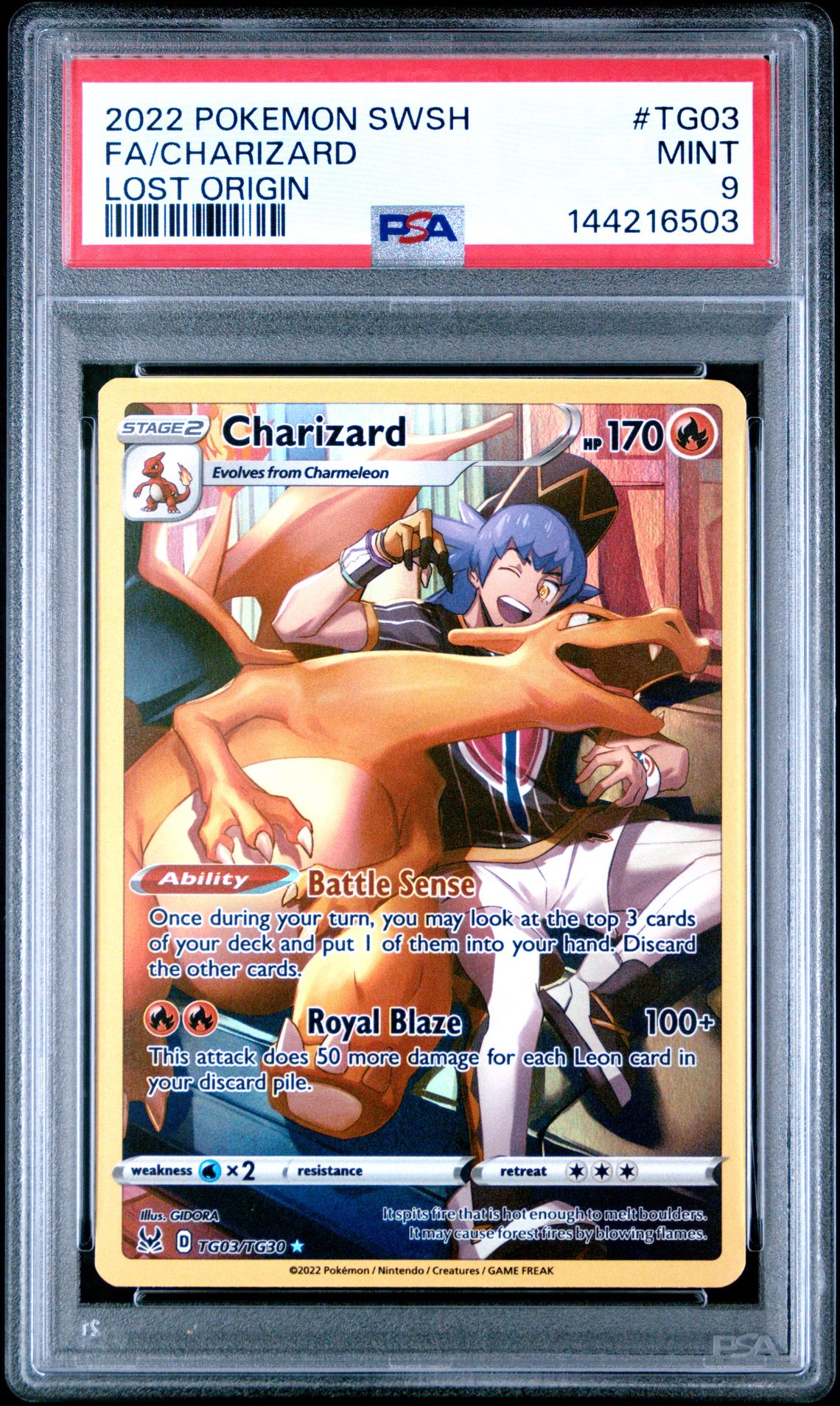 2022 Pokemon Sword & Shield Lost Origin Fa/Charizard #Tg03 (Lost Origin) Mint 9 front
