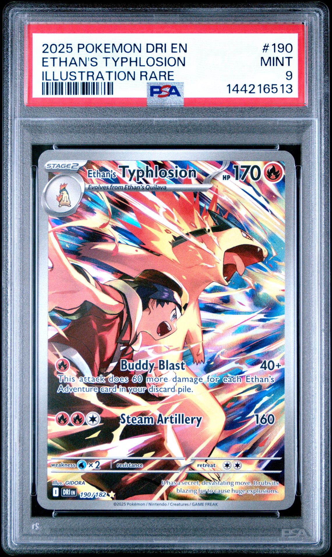 2025 Pokemon Dri En-Destined Rivals Ethan's Typhlosion #190 (Illustration Rare) Mint 9 front