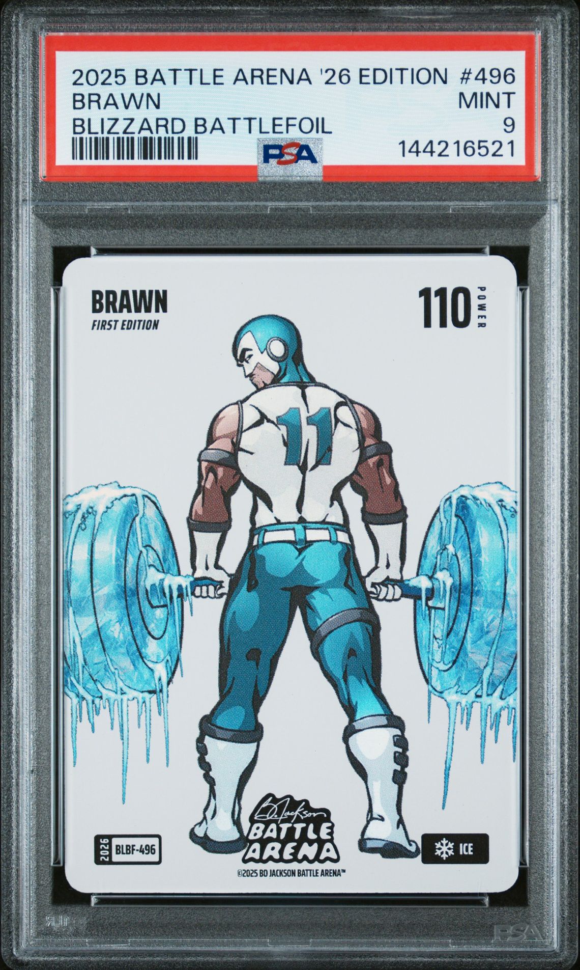 2025 Bo Jackson Battle Arena 2026 Edition Blizzard Battlefoil Brawn #496 Mint 9 front