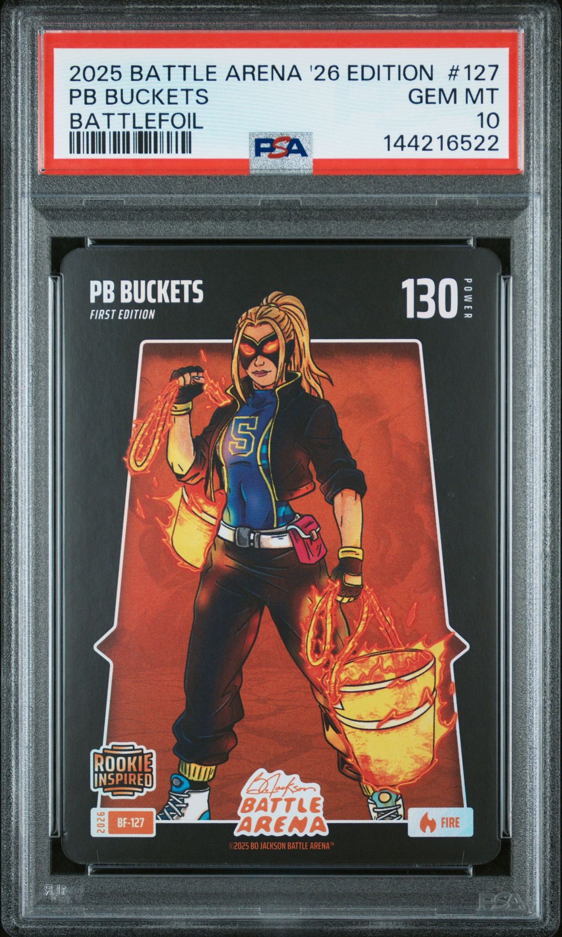 2025 Bo Jackson Battle Arena 2026 Edition Battlefoil Pb Buckets #127 Gem Mt 10 front