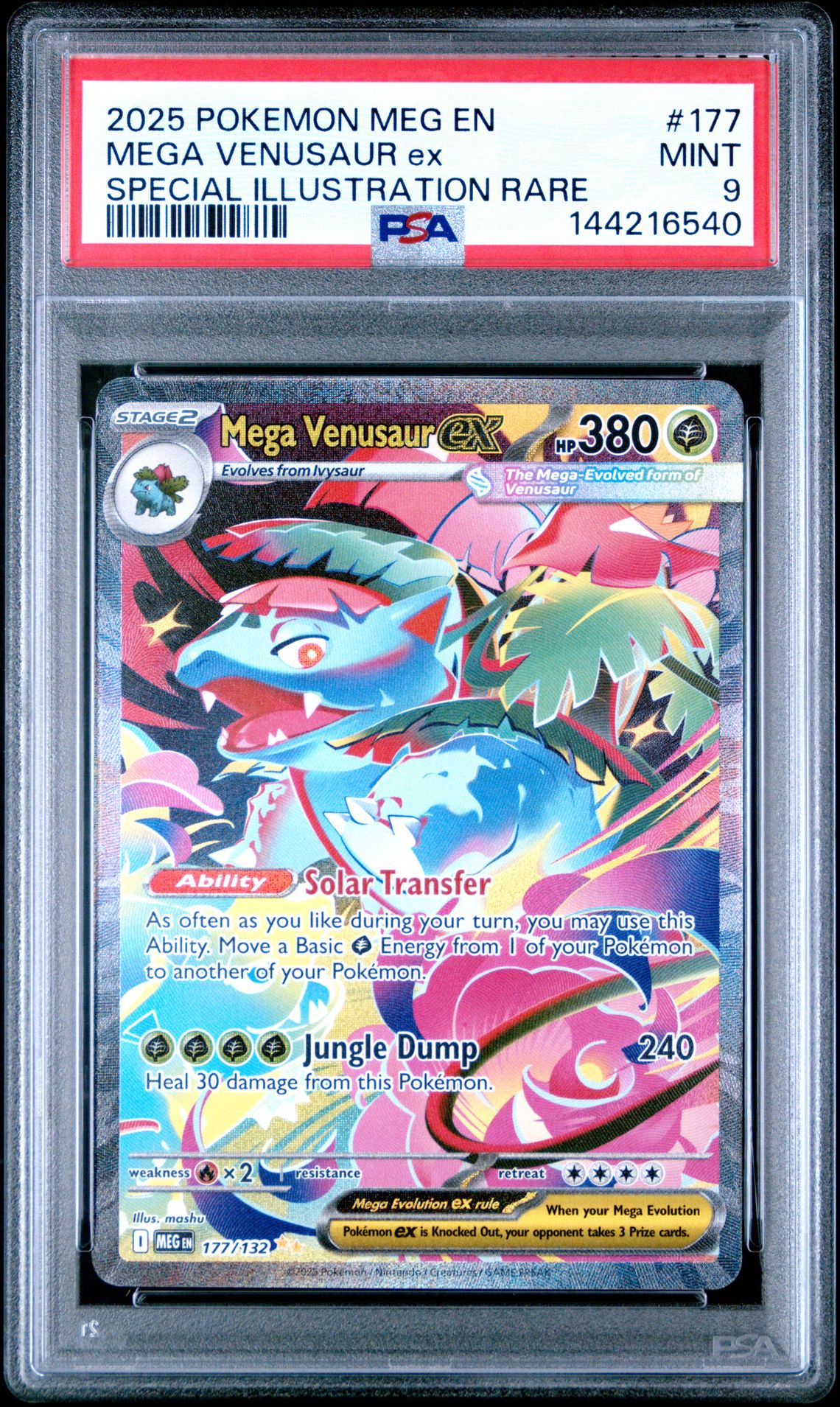 2025 Pokemon Meg En-Mega Evolution Mega Venusaur Ex #177 (Special Illustration Rare) Mint 9 front
