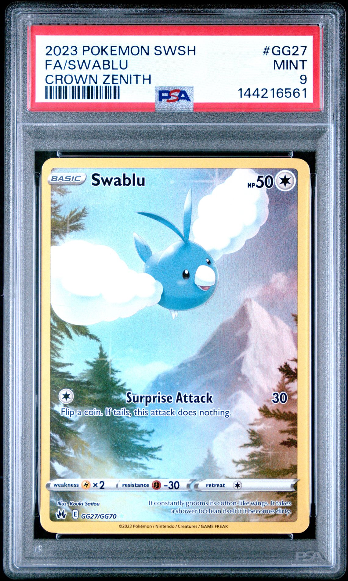 2023 Pokemon Sword And Shield Crown Zenith Fa/Swablu #Gg27 (Crown Zenith) Mint 9 front