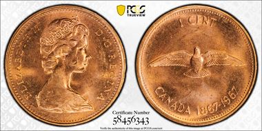 1967 1C MS64RD