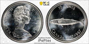 1967 10C 0.800 Ag MS64