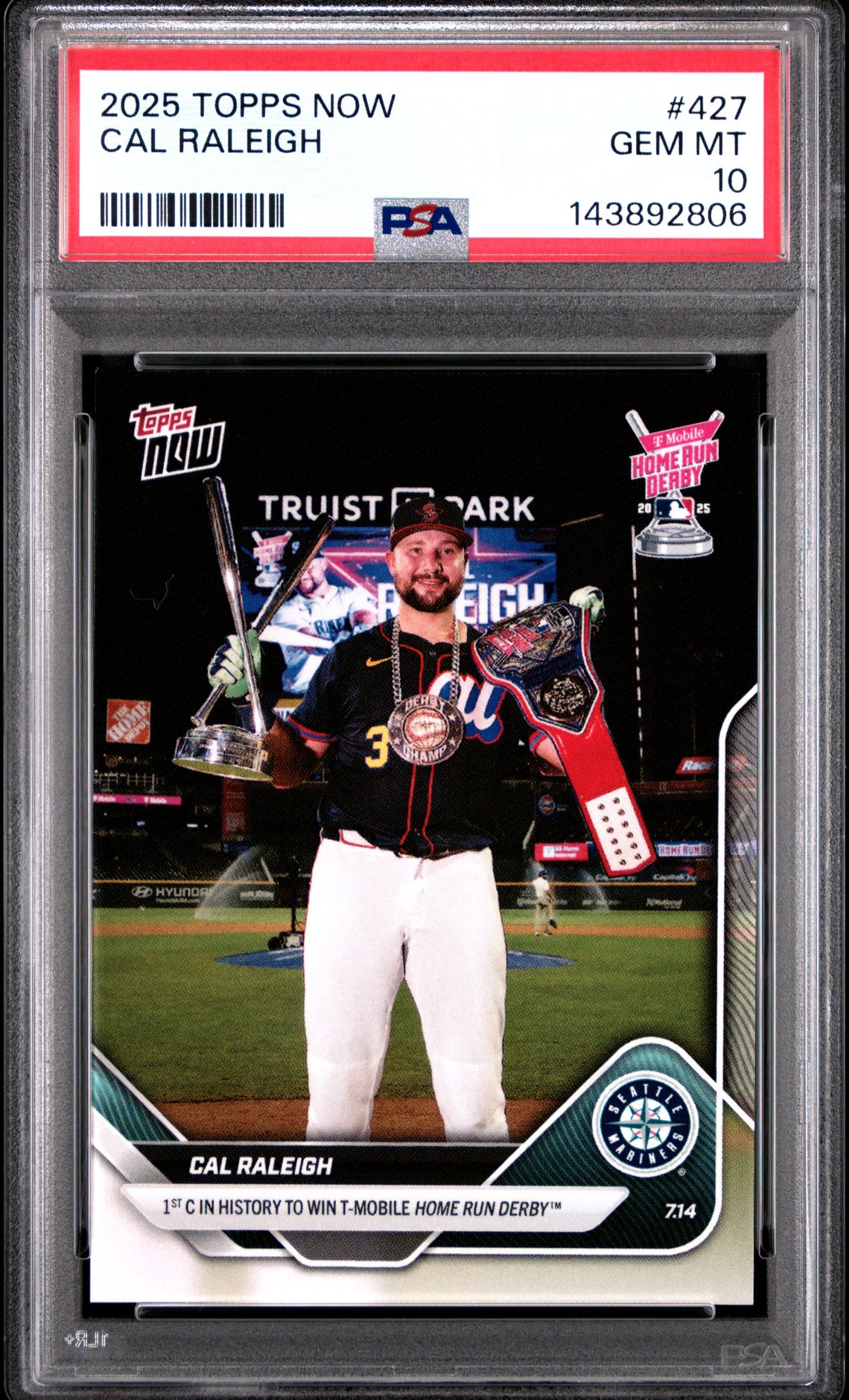 2025 Topps Now Cal Raleigh #427 Gem Mt 10 front