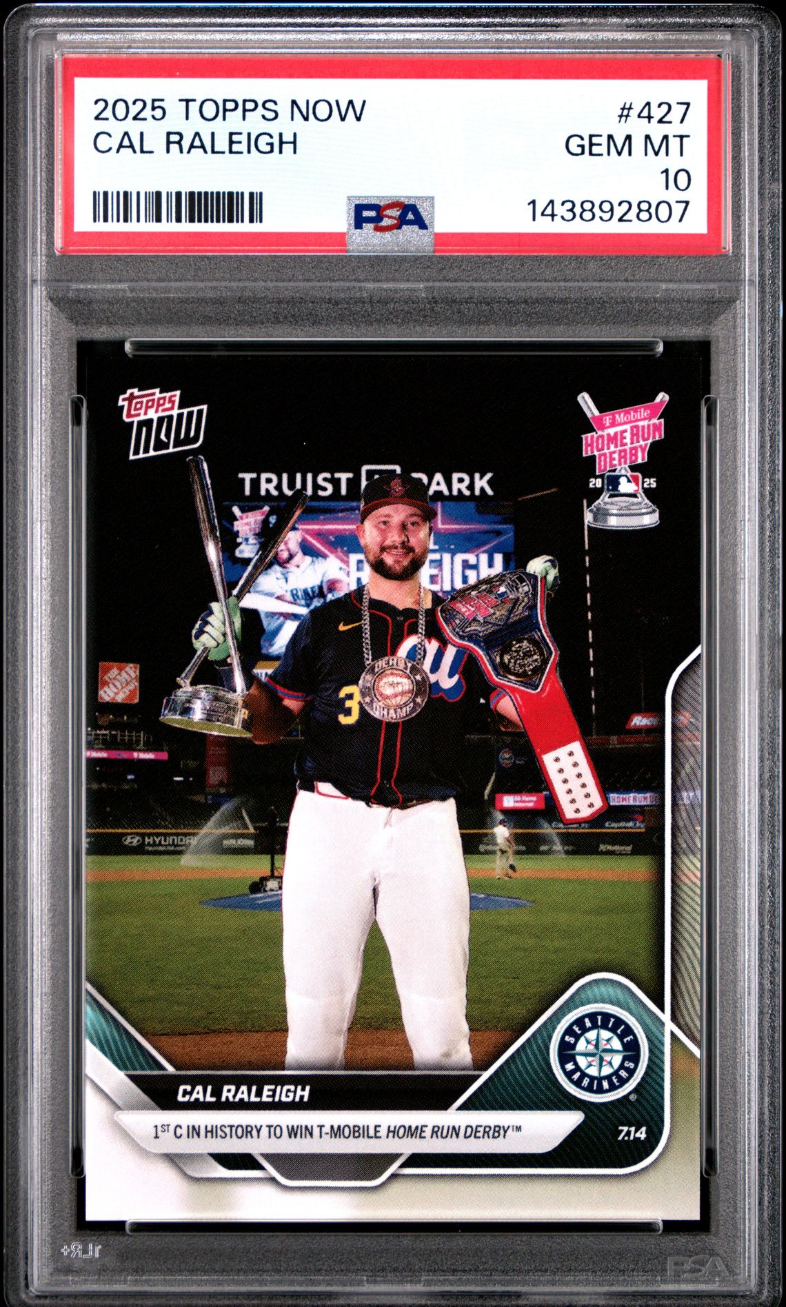 2025 Topps Now Cal Raleigh #427 Gem Mt 10 front