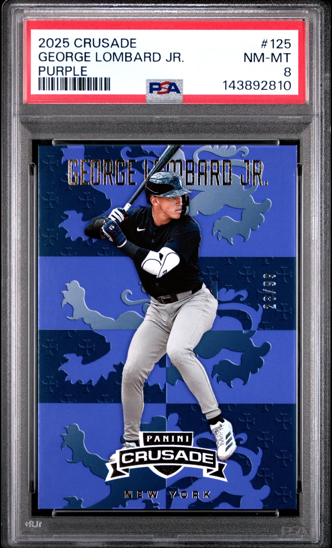2025 Panini Crusade George Lombard Jr. #125 (Purple) Nm-Mt 8 front