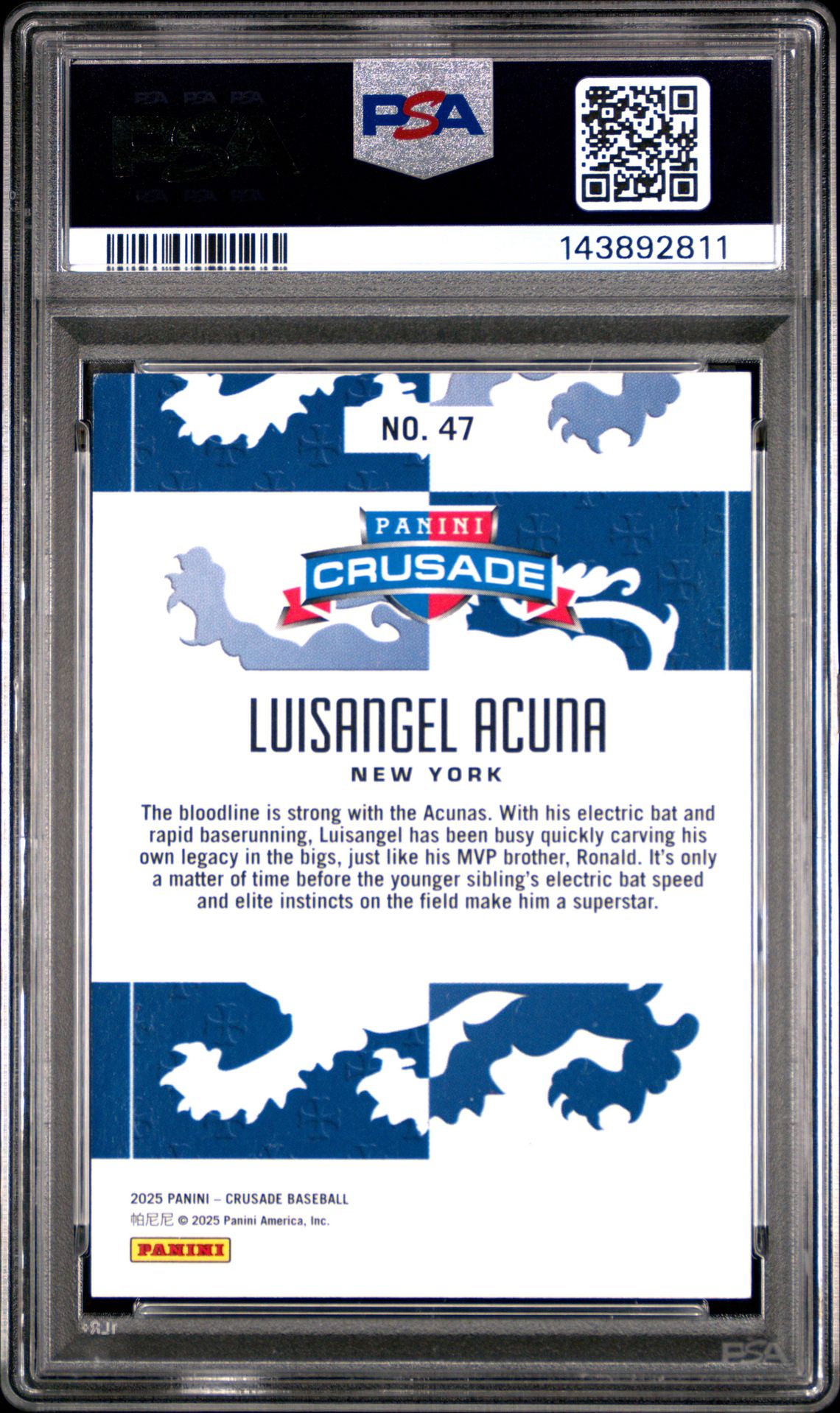 2025 Panini Crusade Luisangel Acuna #47 (Red) Nm 7 back