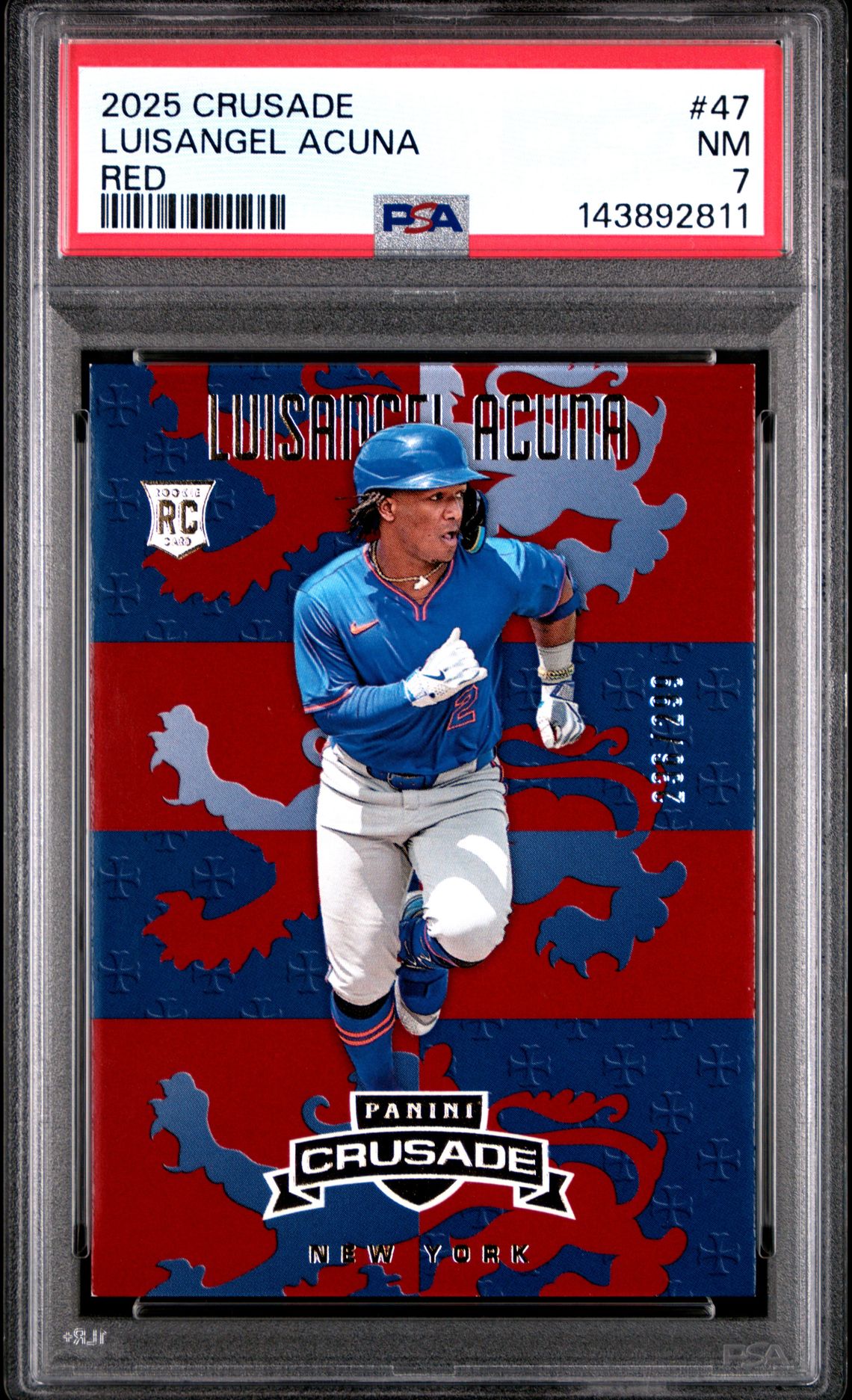 2025 Panini Crusade Luisangel Acuna #47 (Red) Nm 7 front