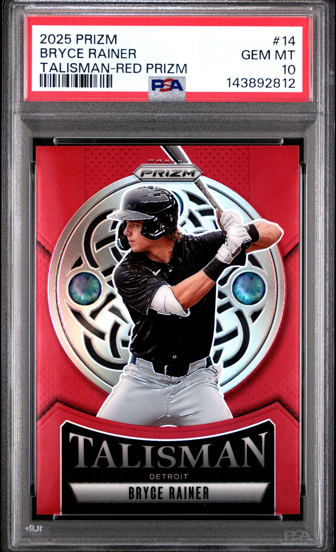 2025 Panini Prizm Talisman Bryce Rainer #14 (Talisman-Red Prizm) Gem Mt 10 front