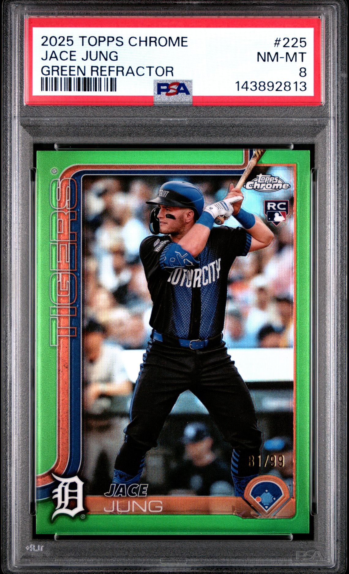 2025 Topps Chrome Jace Jung #225 (Green Refractor) Nm-Mt 8 front