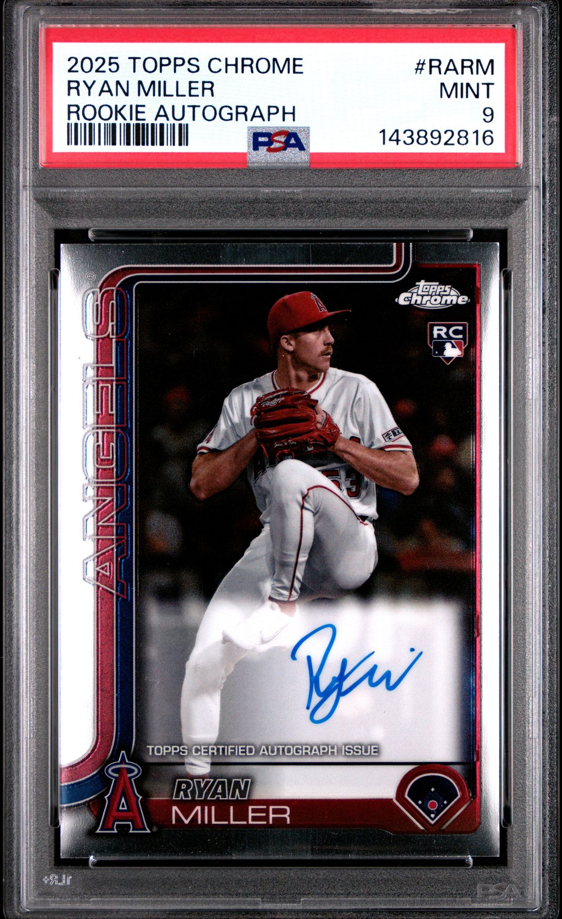 2025 Topps Chrome Rookie Autographs Ryan Miller #Rarm Mint 9 front