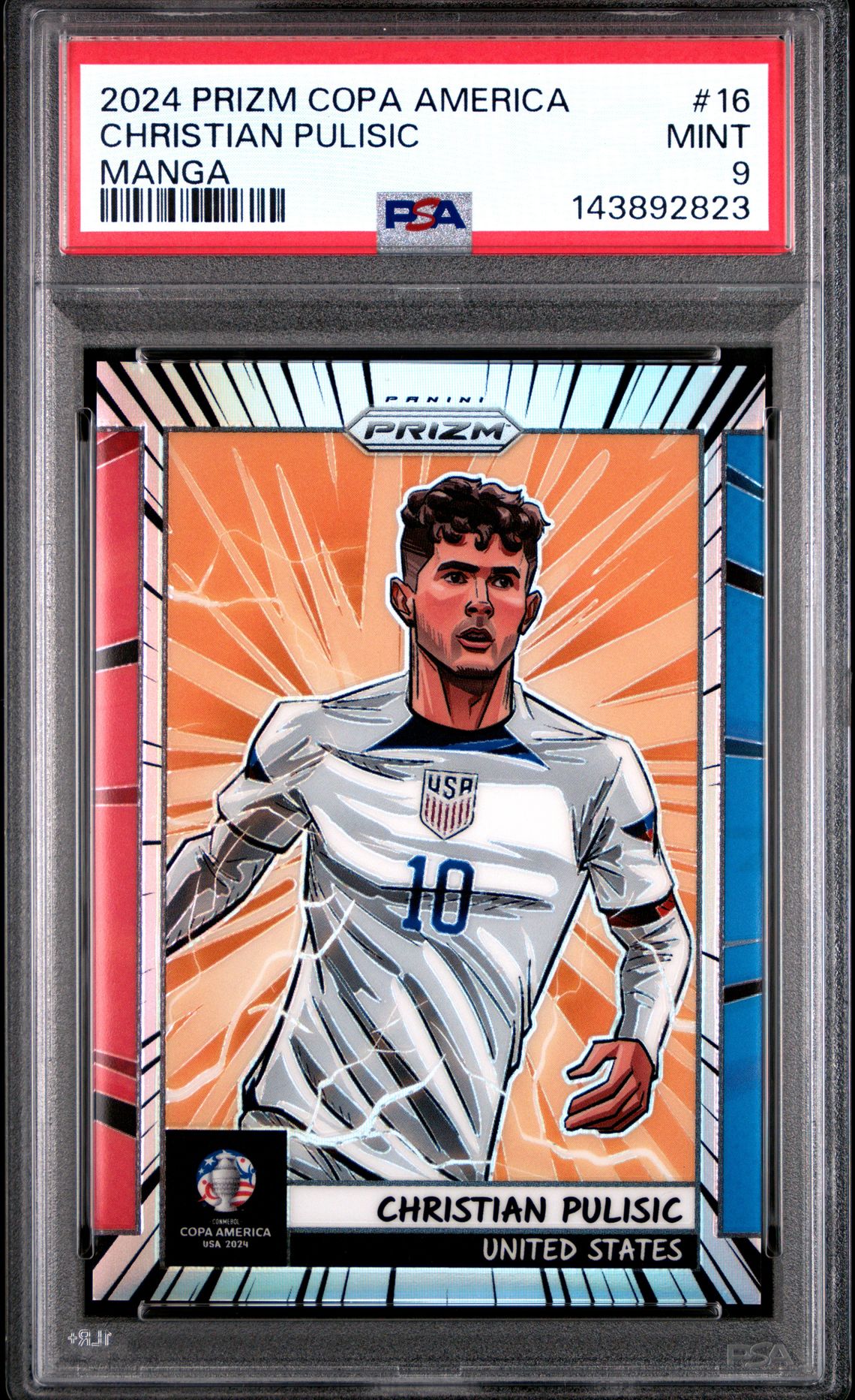 2024 Panini Prizm Conmebol Copa America Manga Christian Pulisic #16 Mint 9 front