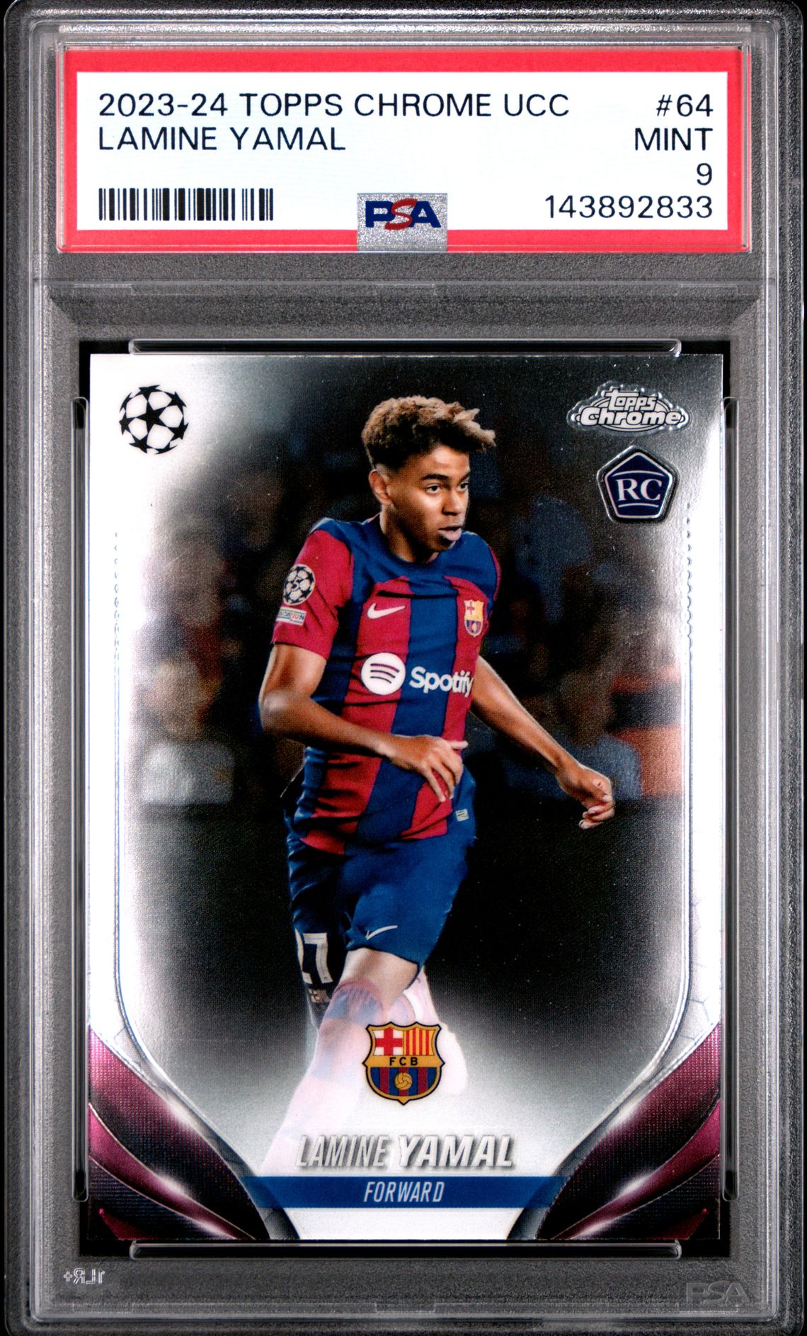 2023-24 Topps Chrome Uefa Club Competitions Lamine Yamal #64 Mint 9 front