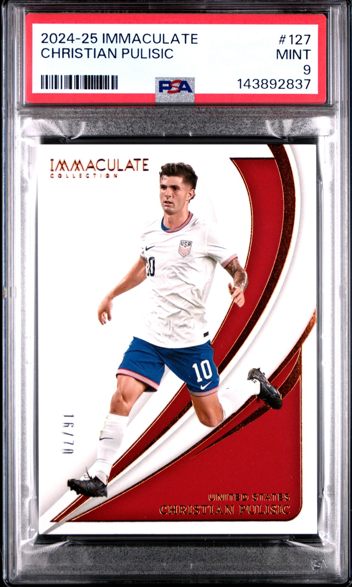2024-25 Panini Immaculate Collection Christian Pulisic #127 Mint 9 front