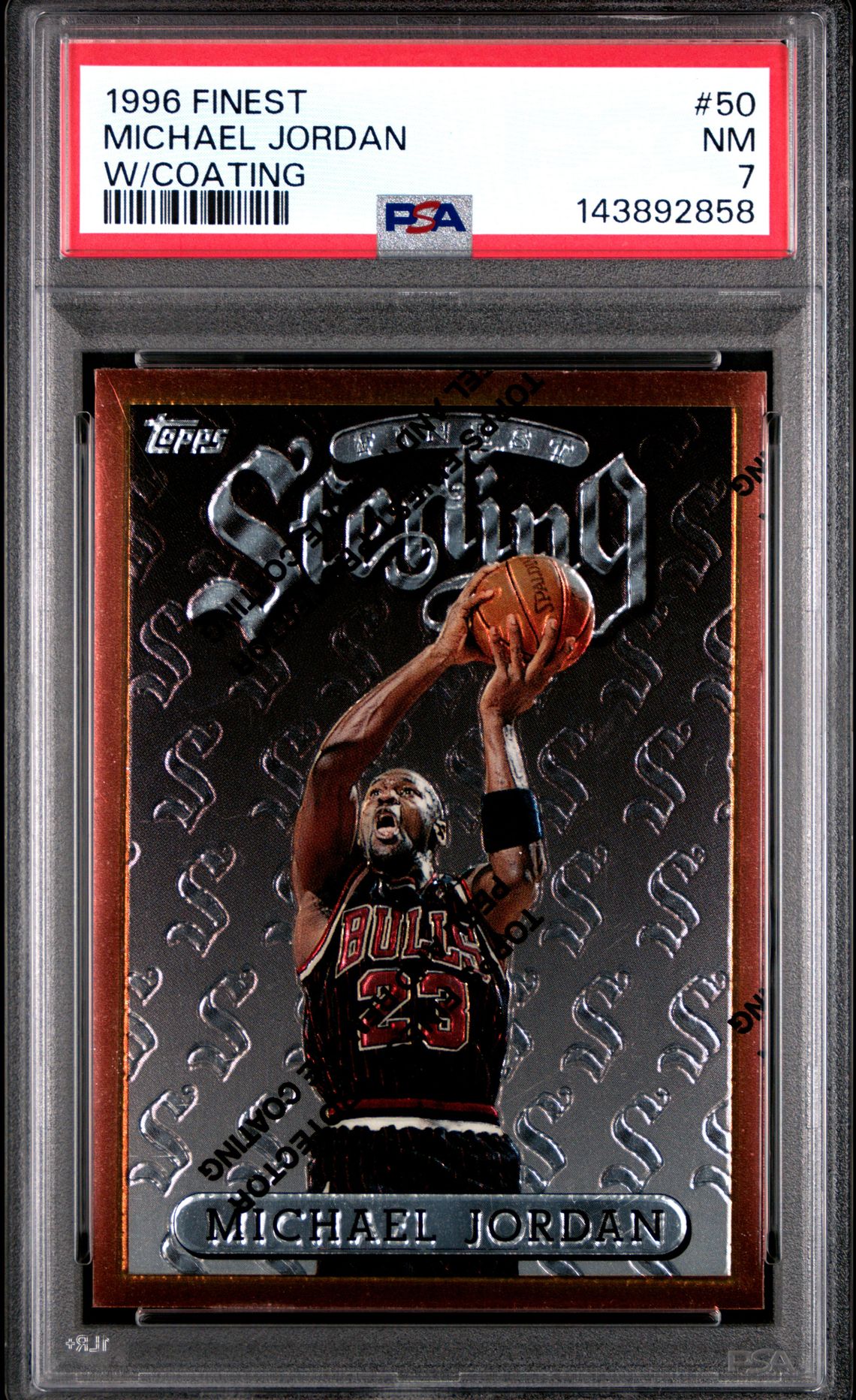 1996 Finest Michael Jordan #50 (W/Coating) Nm 7 front