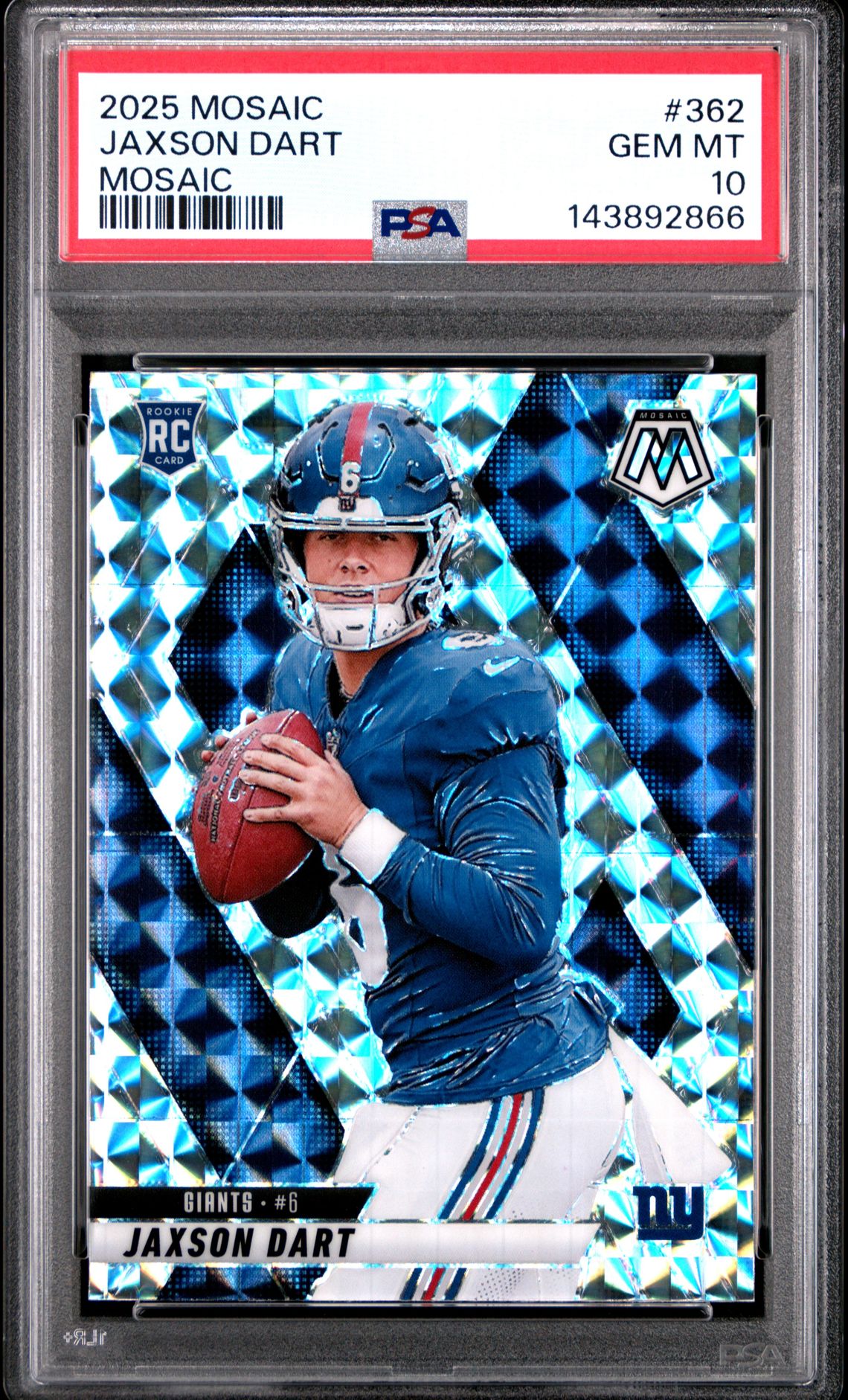 2025 Panini Mosaic Jaxson Dart #362 (Mosaic) Gem Mt 10 front