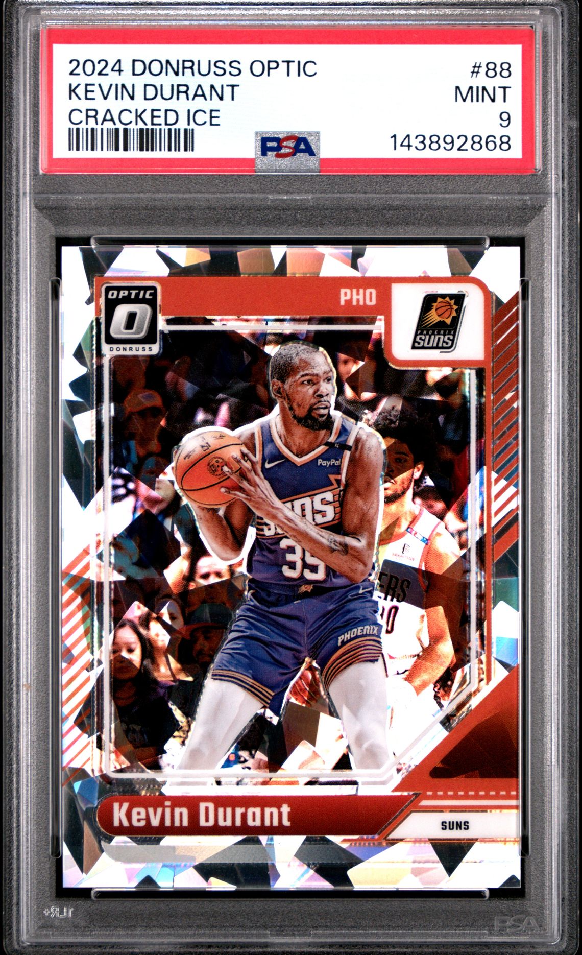 2024 Panini Donruss Optic Kevin Durant #88 (Cracked Ice) Mint 9 front