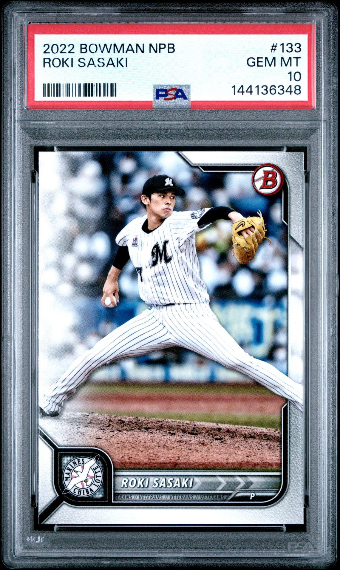 2022 Bowman Npb Roki Sasaki #133 Gem Mt 10 front