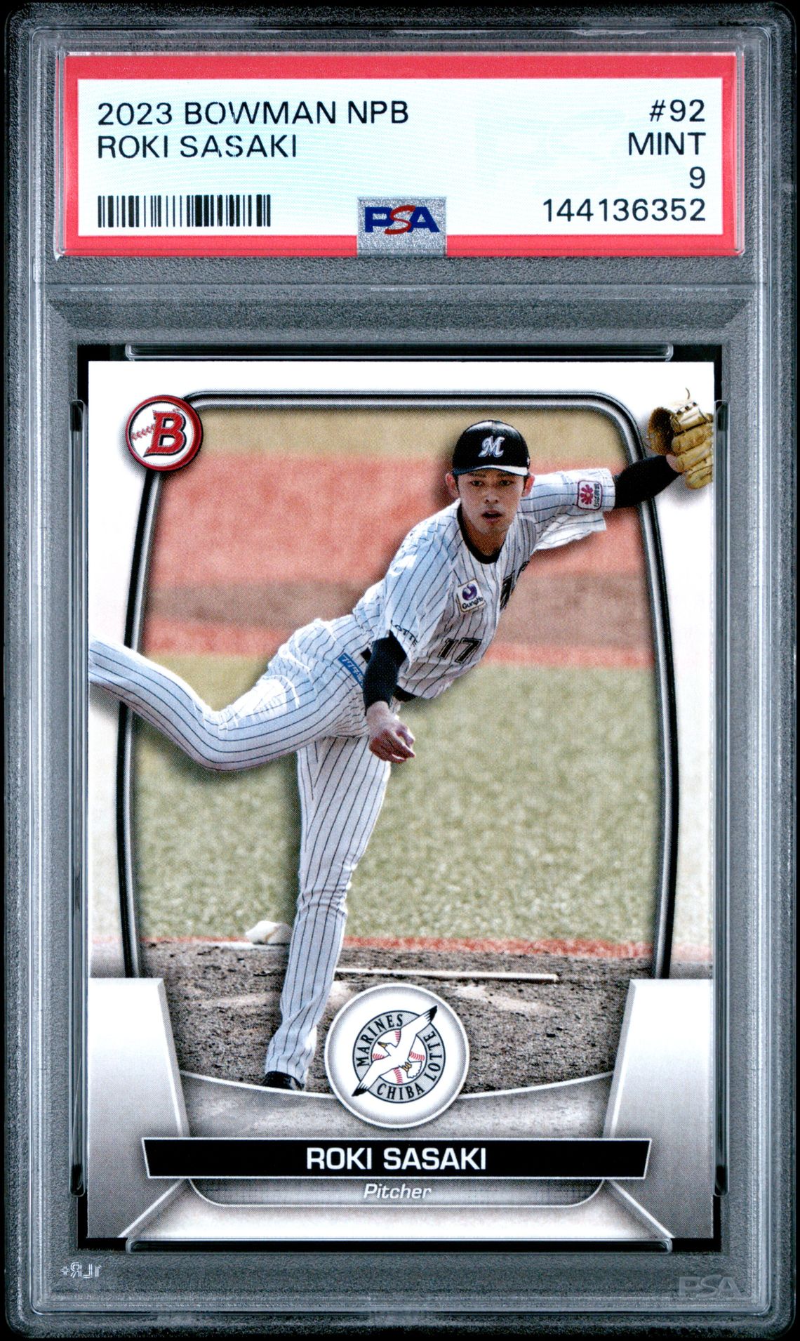 2023 Bowman Npb Roki Sasaki #92 Mint 9 front