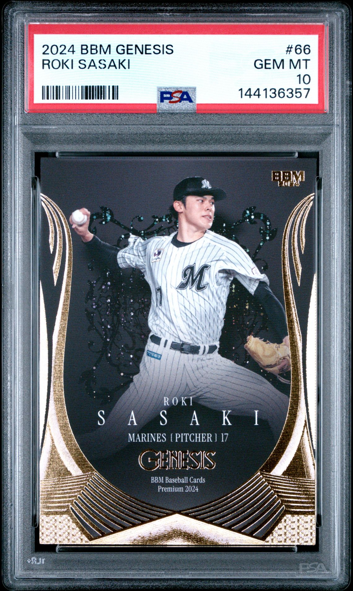 2024 Bbm Genesis Roki Sasaki #66 Gem Mt 10 front