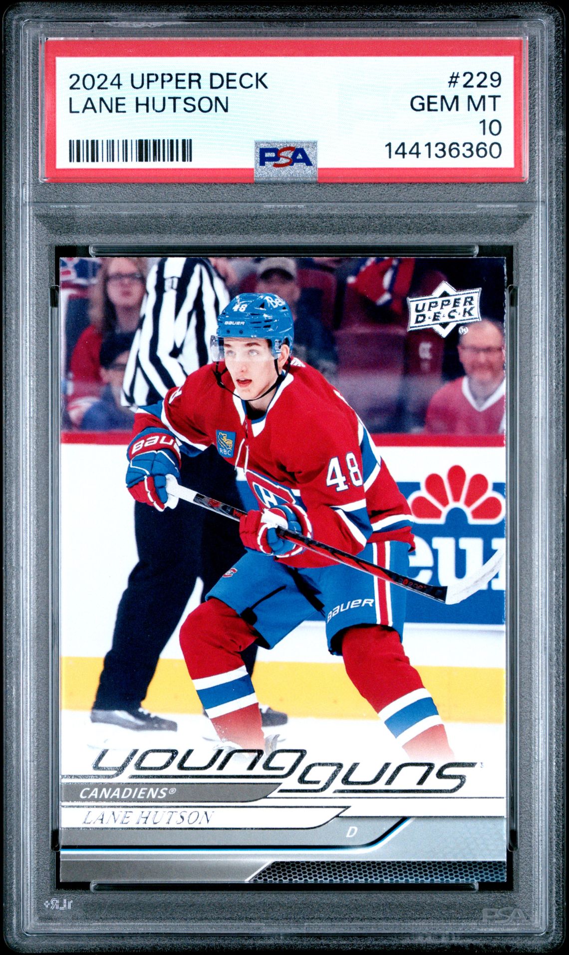 2024 Upper Deck Lane Hutson #229 Gem Mt 10 front