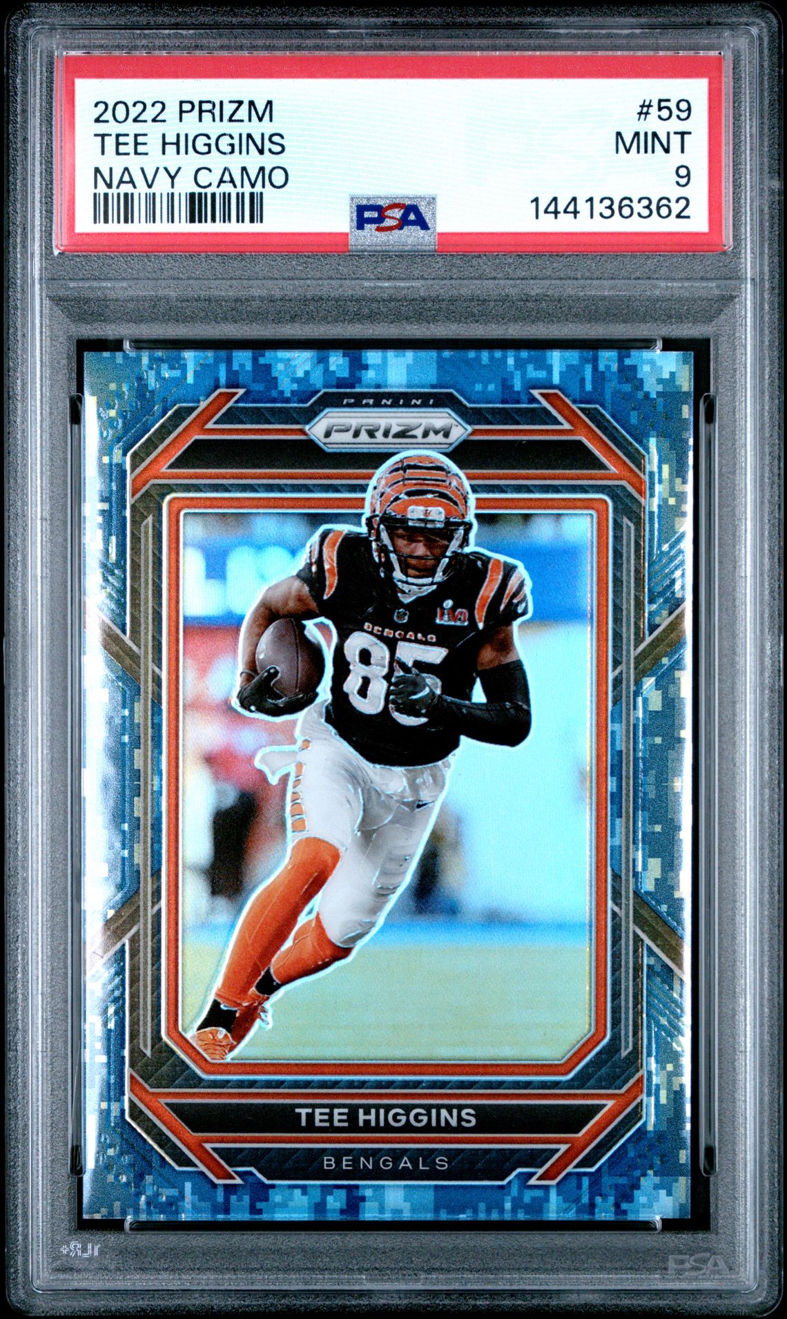 2022 Panini Prizm Tee Higgins #59 (Navy Camo) Mint 9 front