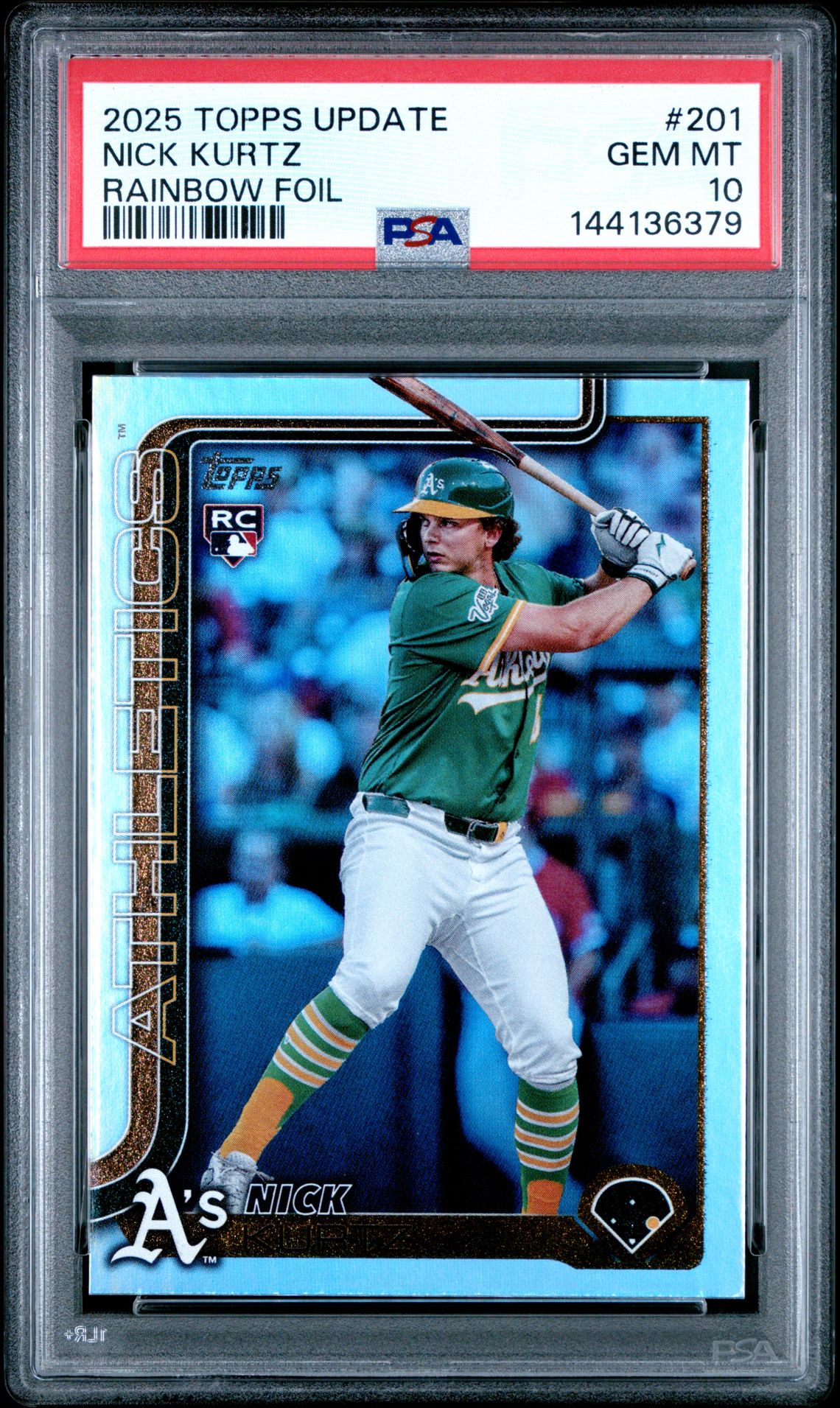 2025 Topps Update Nick Kurtz #201 (Rainbow Foil) Gem Mt 10 front
