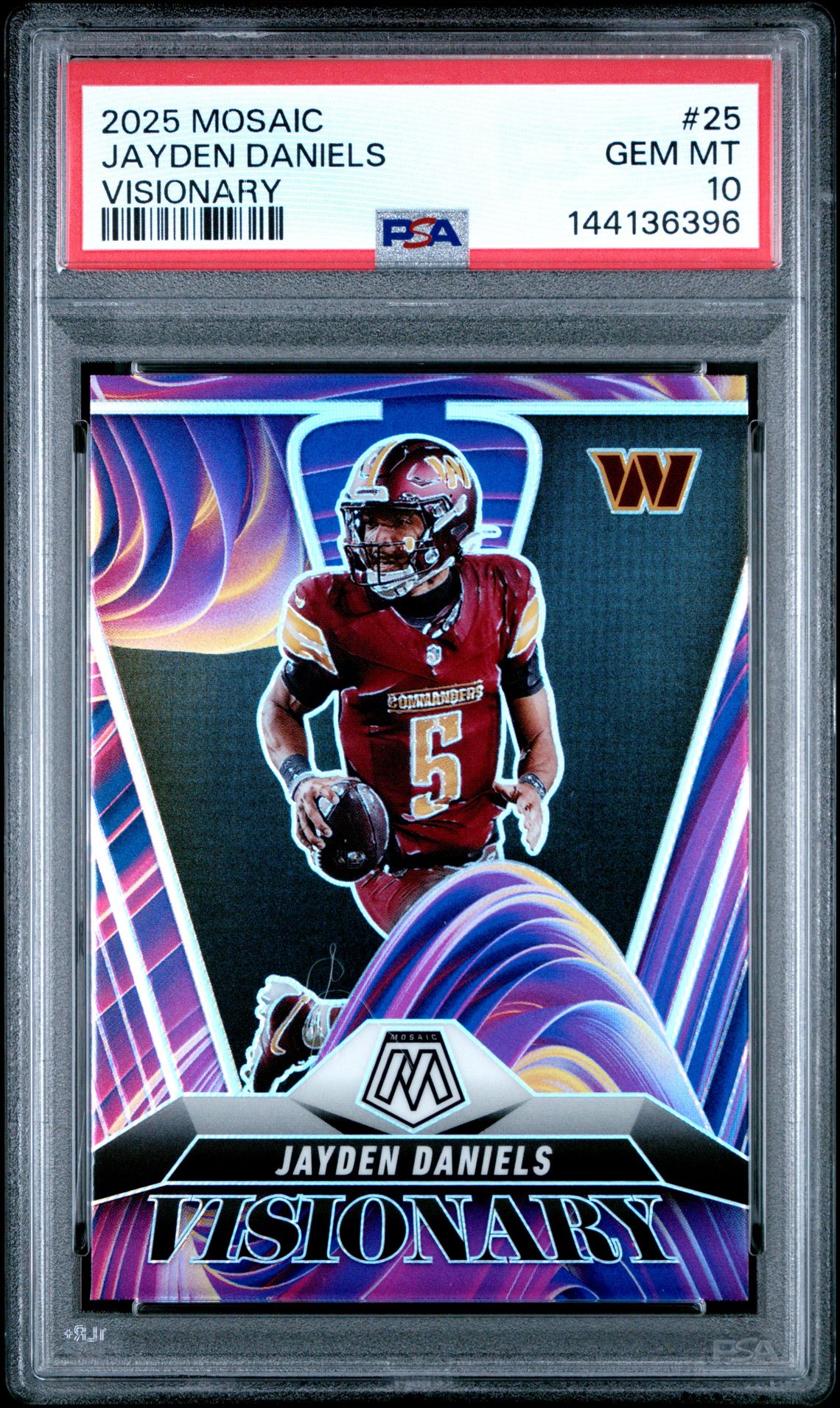 2025 Panini Mosaic Visionary Jayden Daniels #25 Gem Mt 10 front