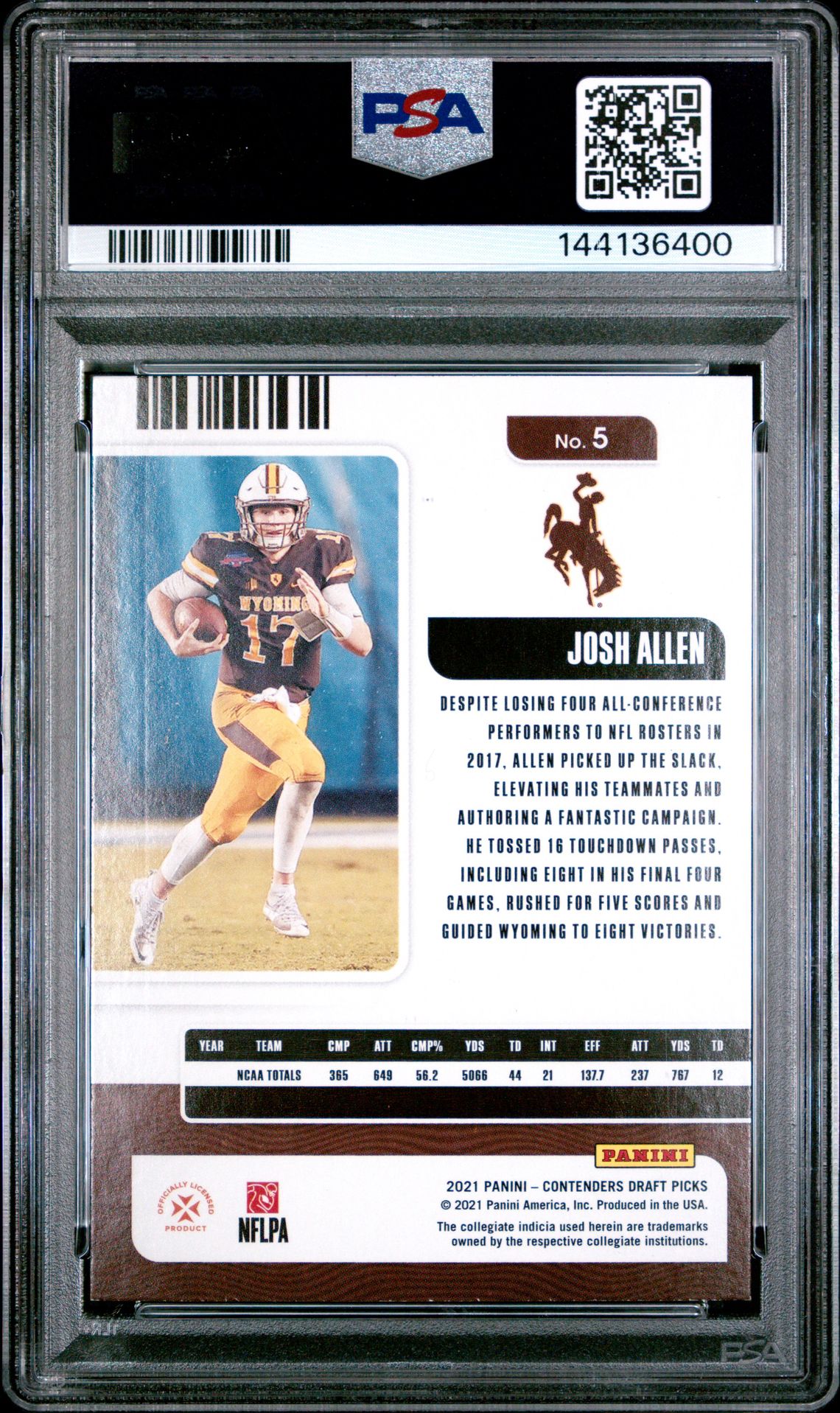 2021 Panini Contenders Draft Picks Josh Allen #5 Mint 9 back