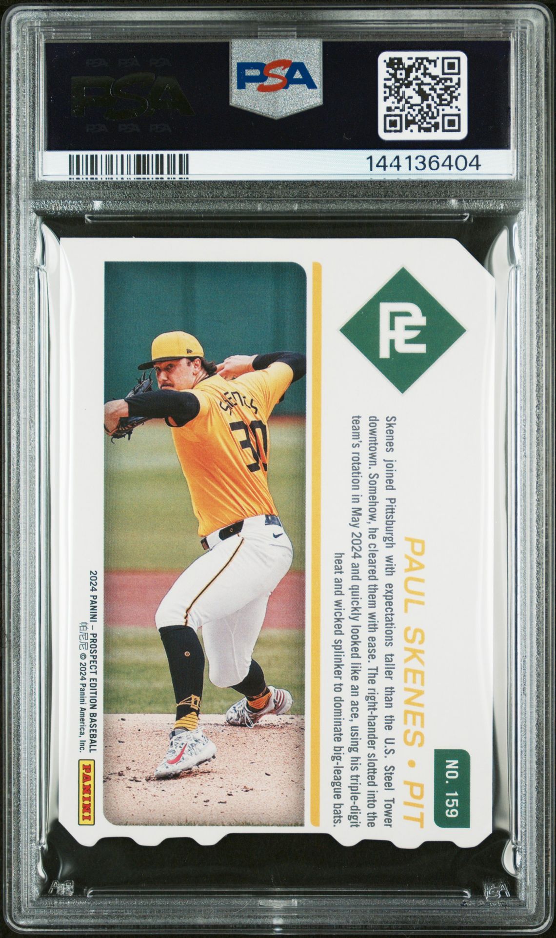 2024 Panini Prospect Edition Paul Skenes #159 (Ticket Stub) Nm 7 back