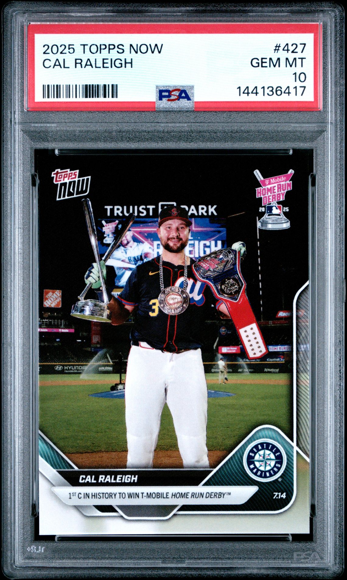 2025 Topps Now Cal Raleigh #427 Gem Mt 10 front