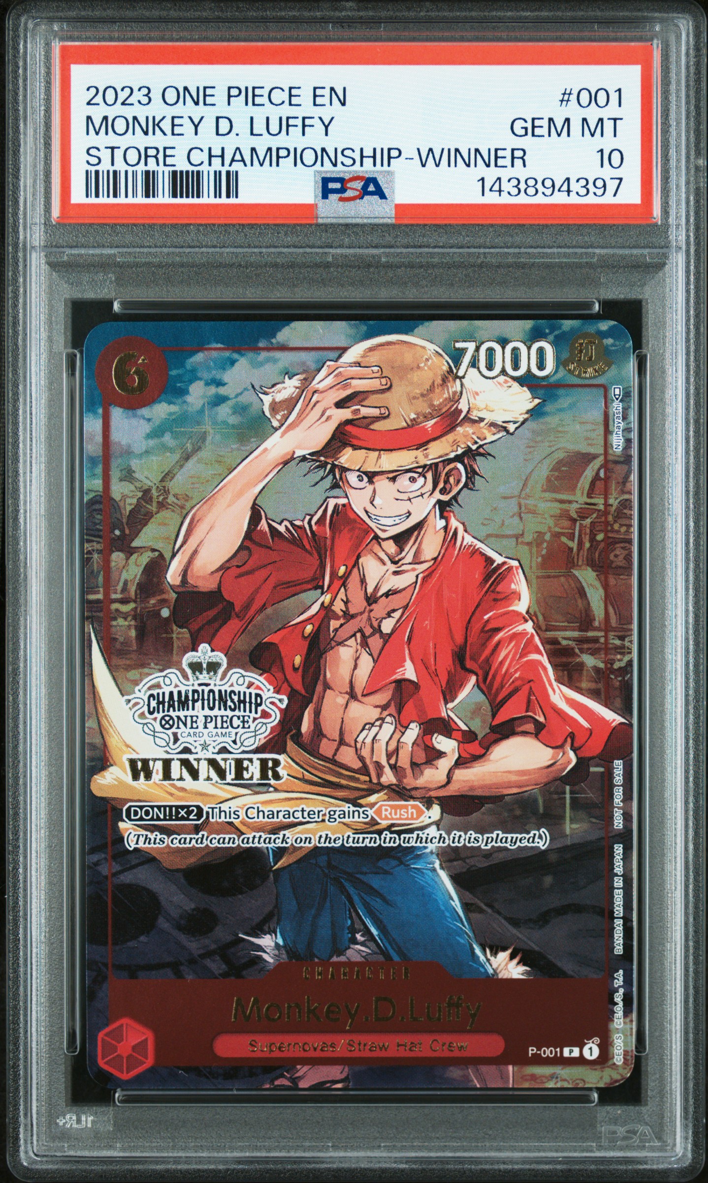 2023 #001 Monkey D. Luffy PSA 10 Promos One Piece