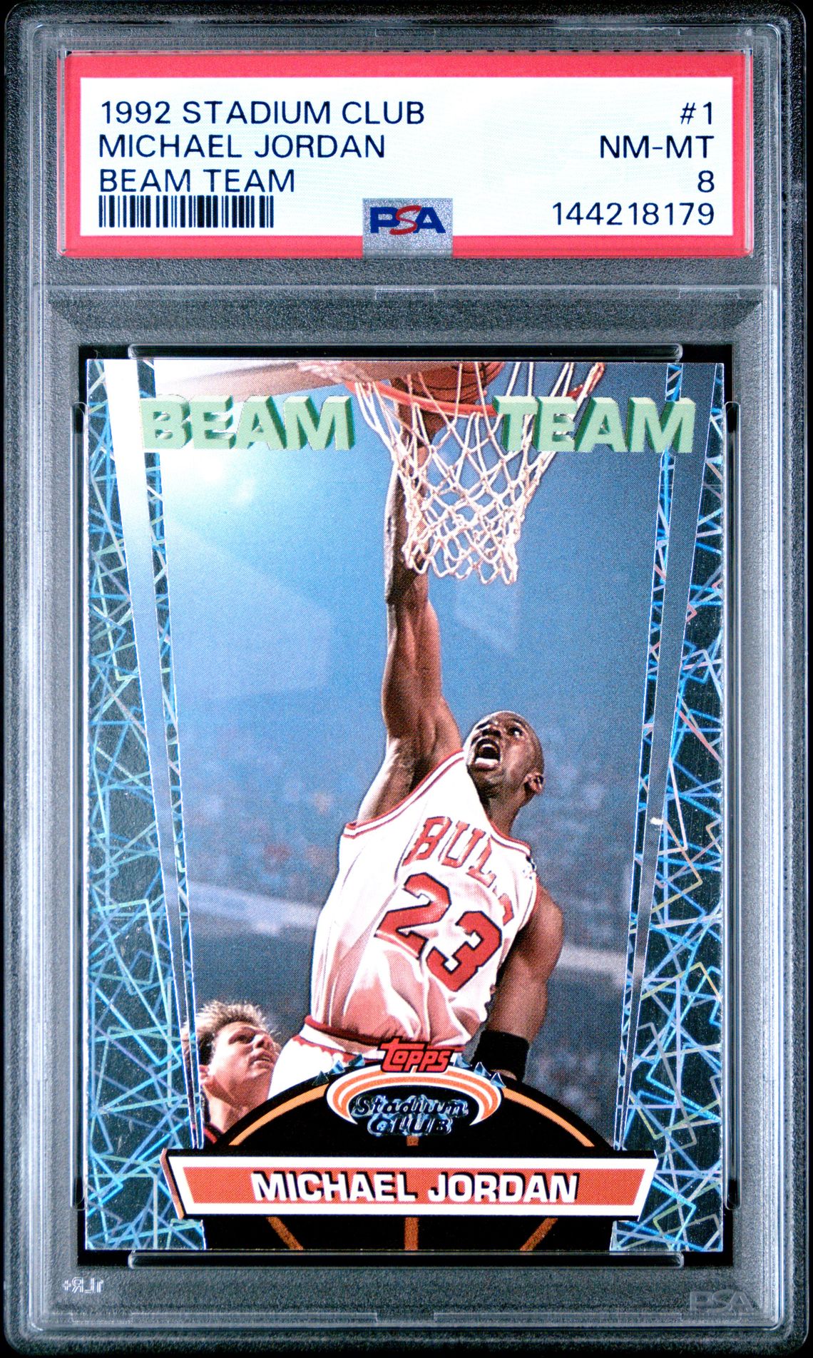 1992 Stadium Club Beam Team Michael Jordan #1 (Beam Team) Nm-Mt 8 front