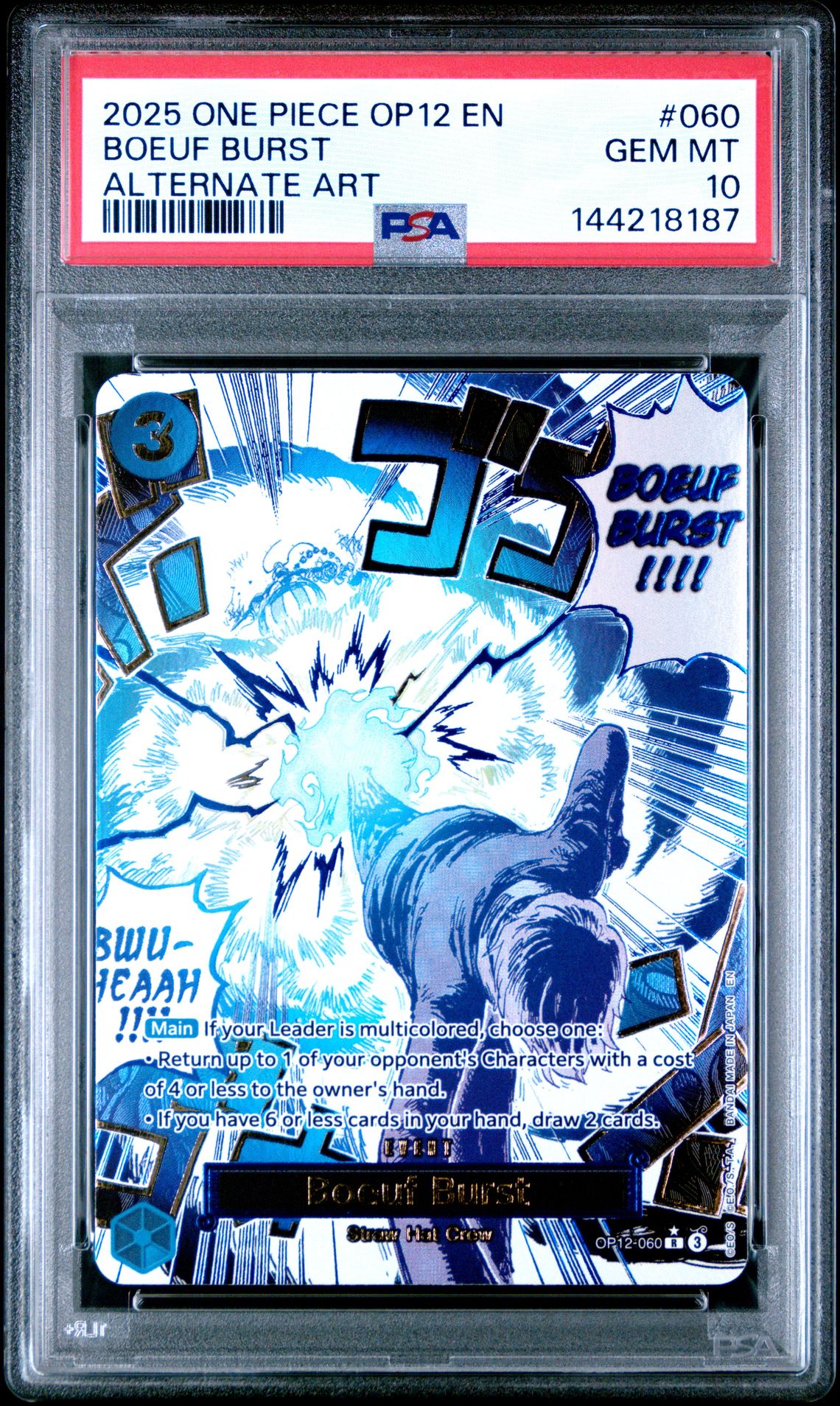2025 One Piece Op12-Legacy Of The Master Boeuf Burst #060 (Alternate Art) Gem Mt 10 front