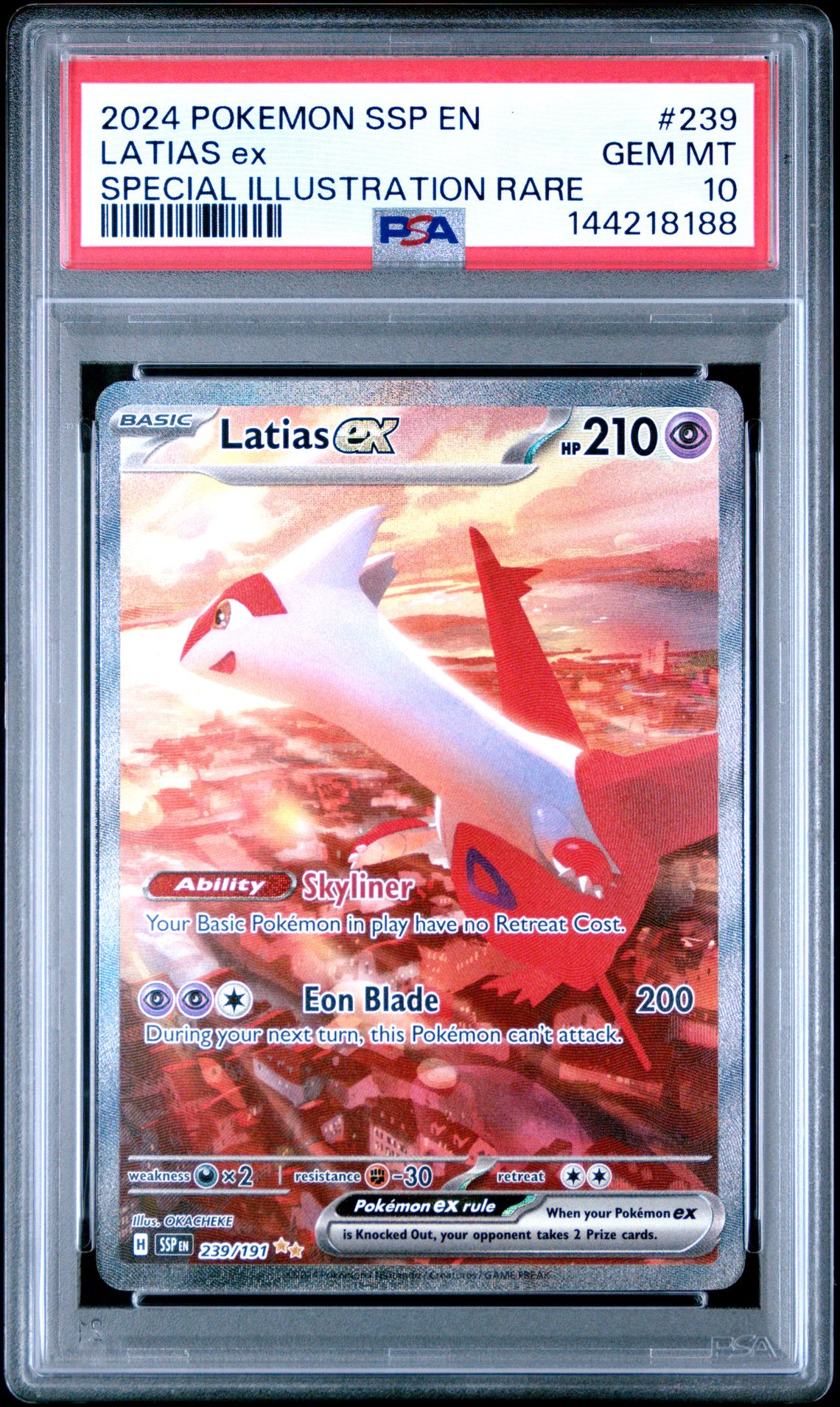 2024 Pokemon Ssp En-Surging Sparks Latias Ex #239 (Special Illustration Rare) Gem Mt 10 front